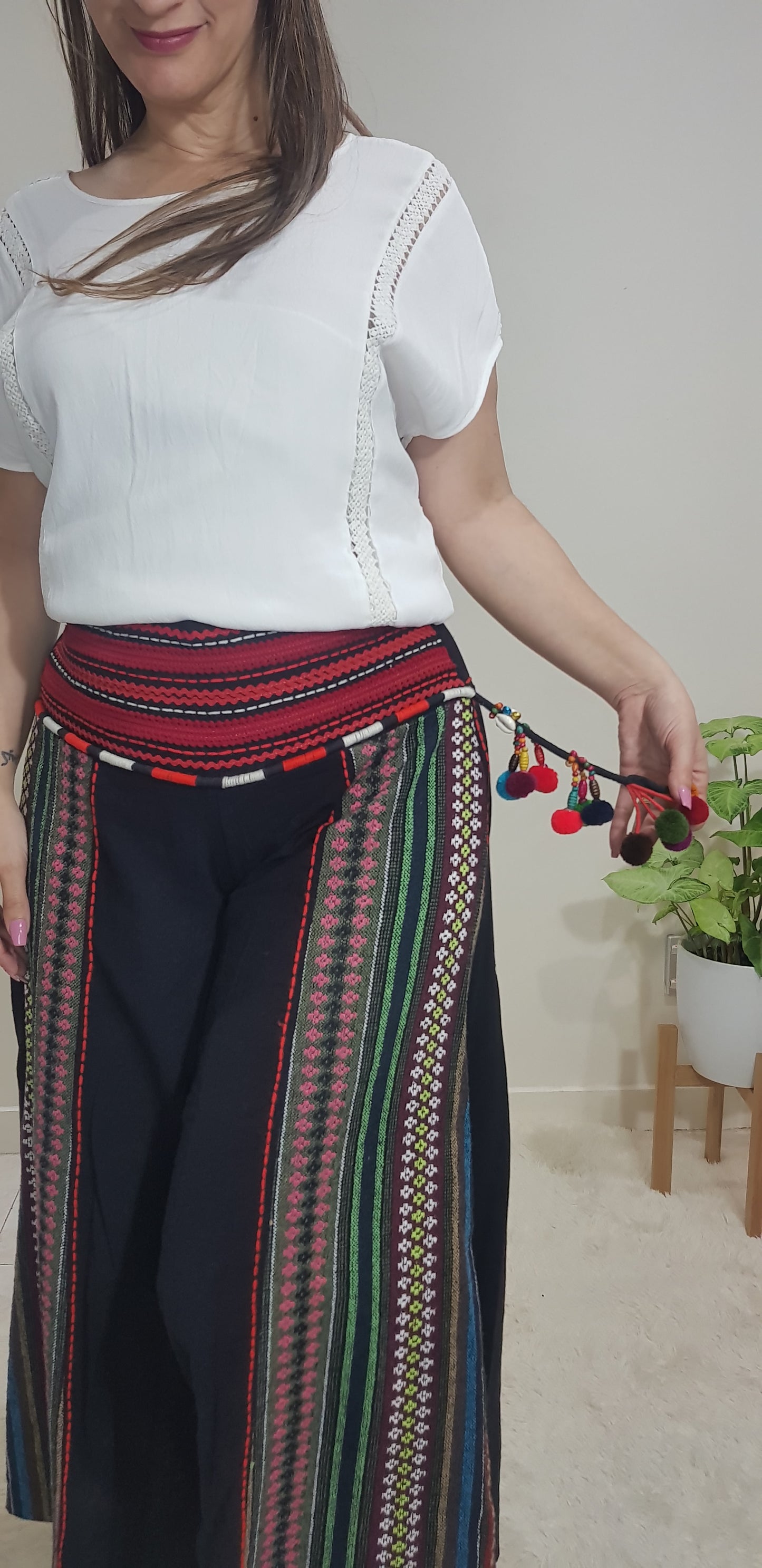 Artisanal Pants - Peruvian palazzo pants Hippie style trousers