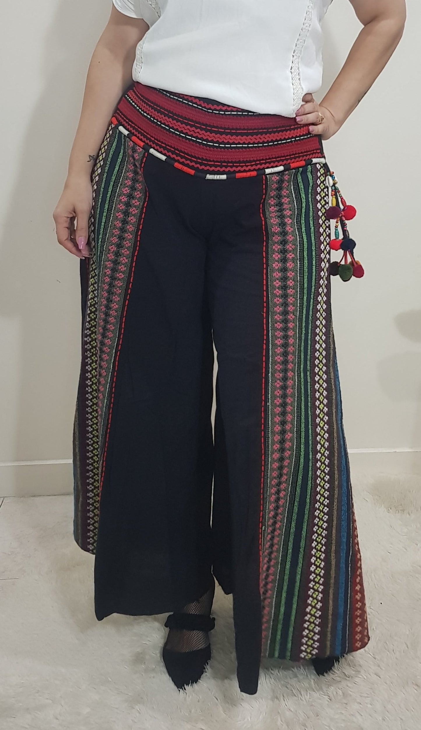 Artisanal Pants - Peruvian palazzo pants Hippie style trousers