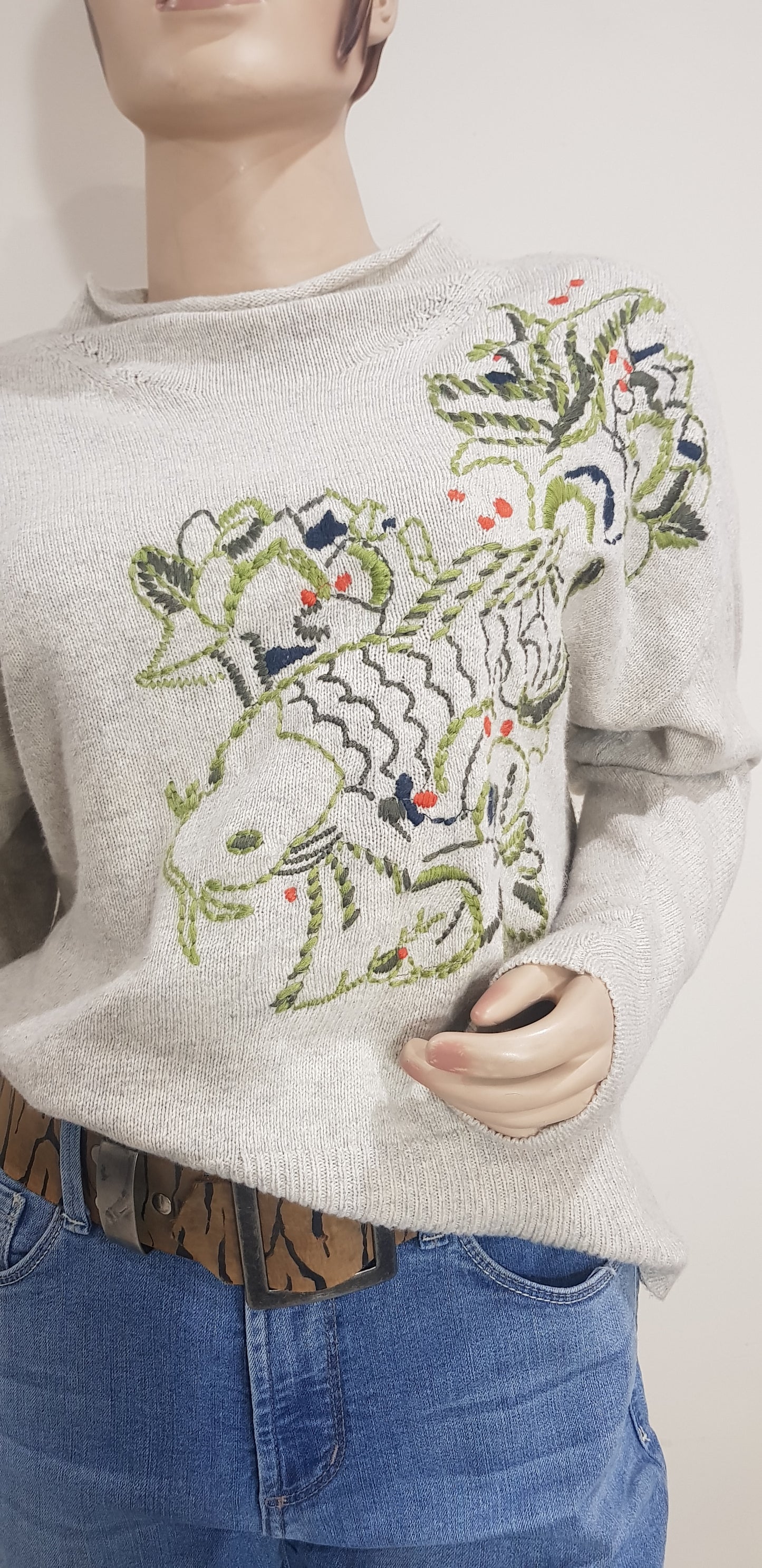 Unique Embroidered Sweater - Top.