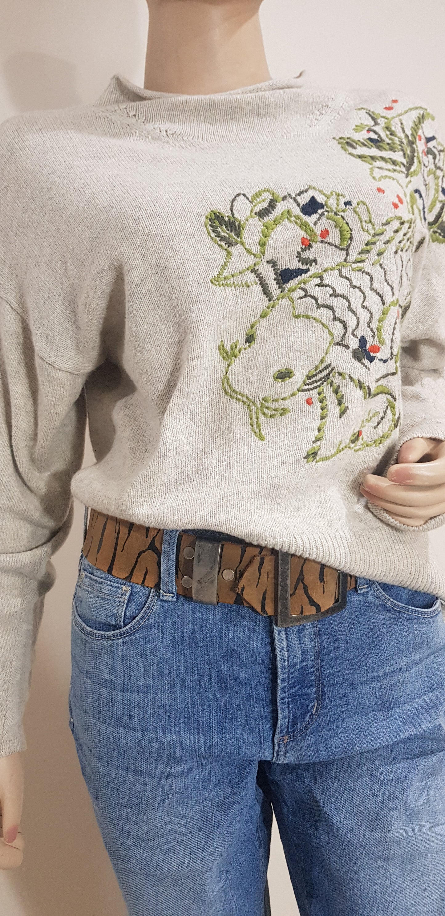 Unique Embroidered Sweater - Top.