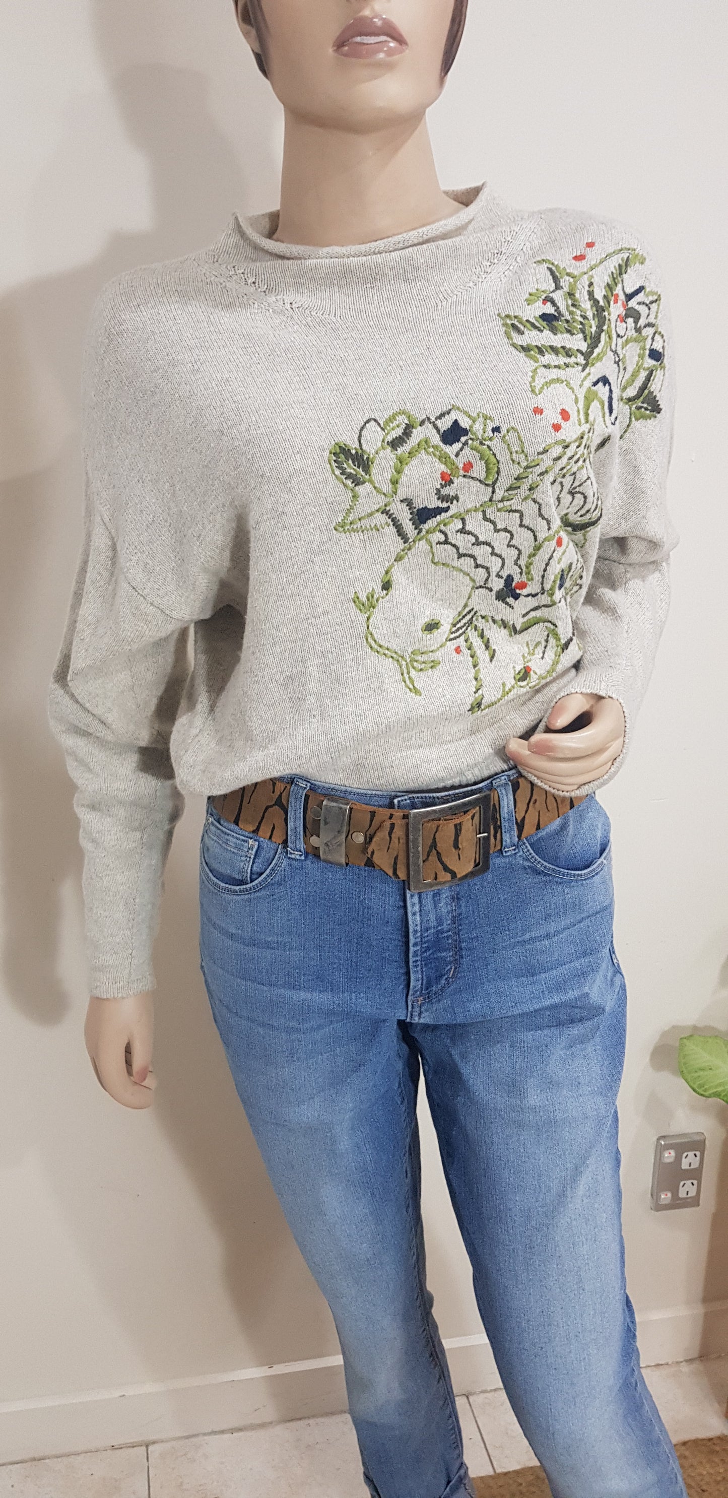 Unique Embroidered Sweater - Top.