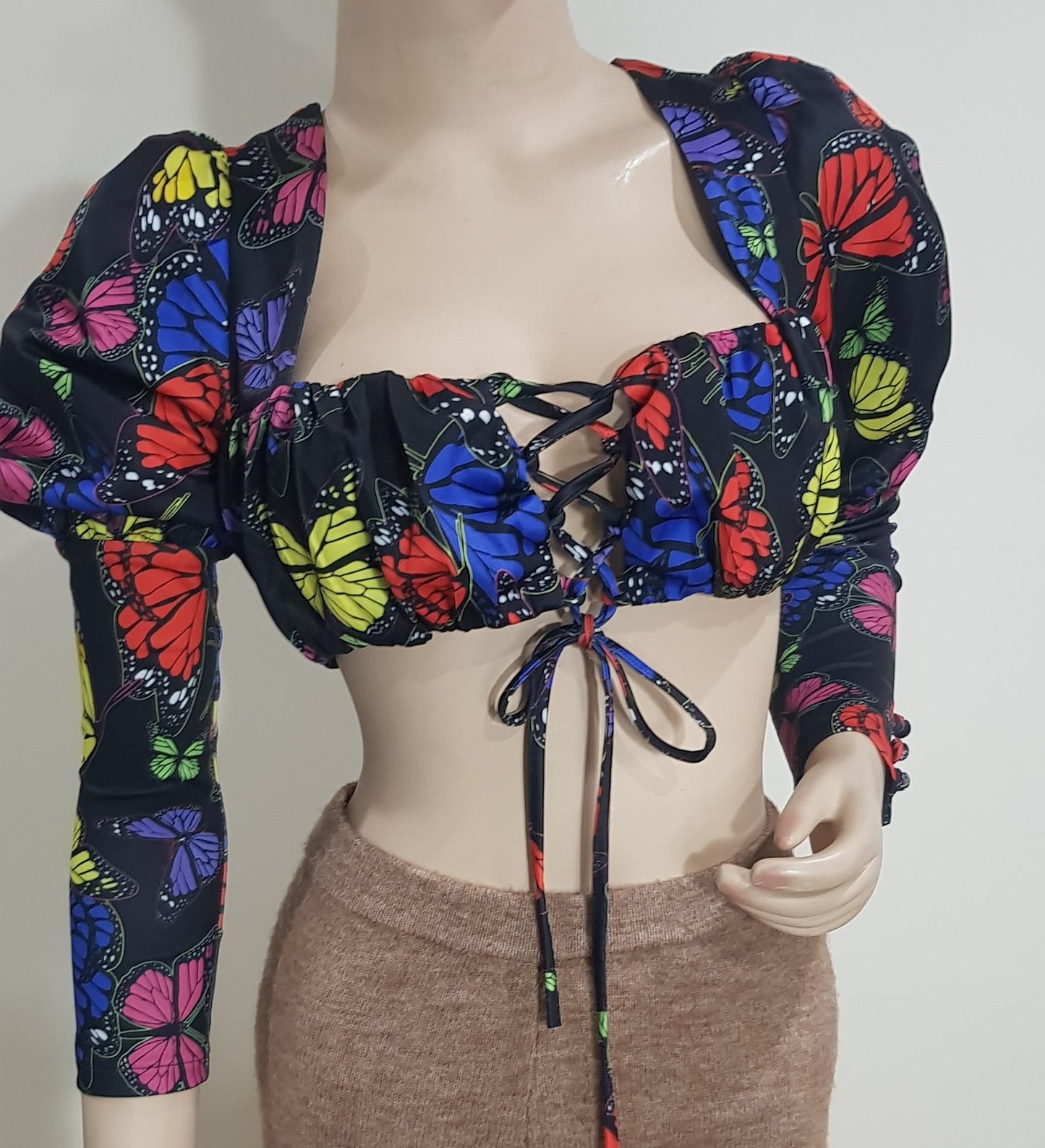 Super cool Jaded London Butterfly Long sleeve Crop Top