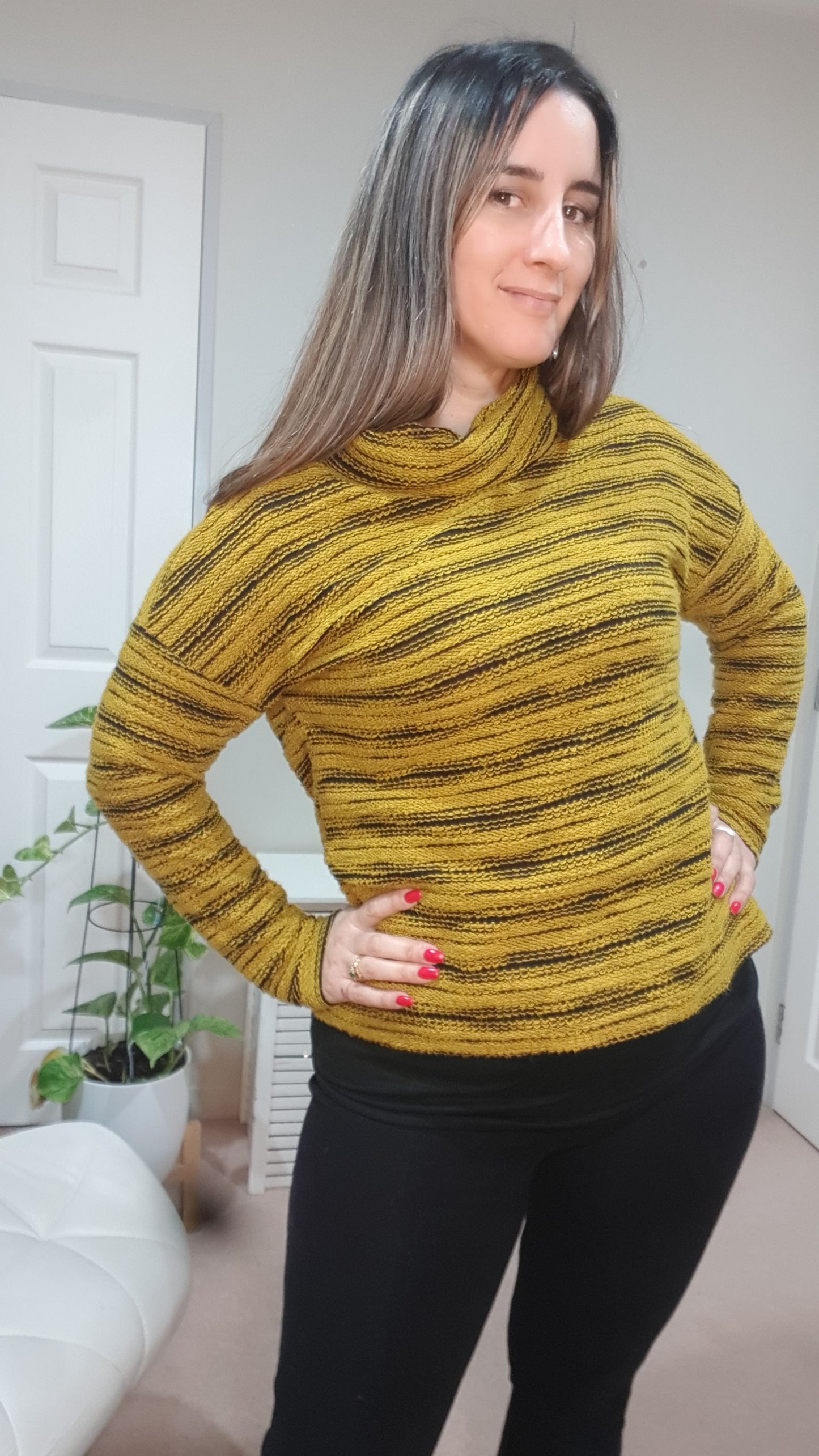 Hippie style turtle neck sweater