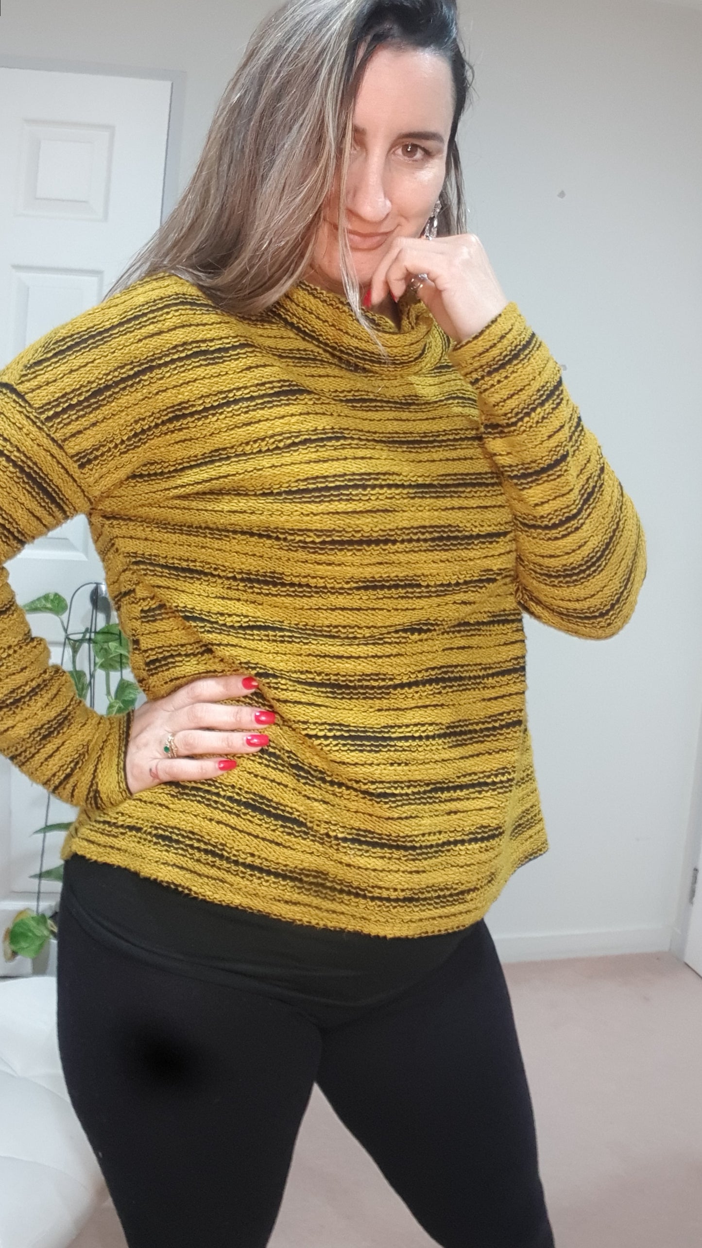 Hippie style turtle neck sweater