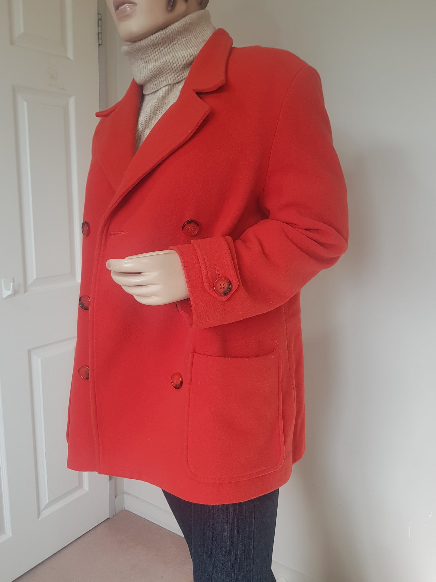 Stunning Coral Coat Size 12. Made in New Zealand