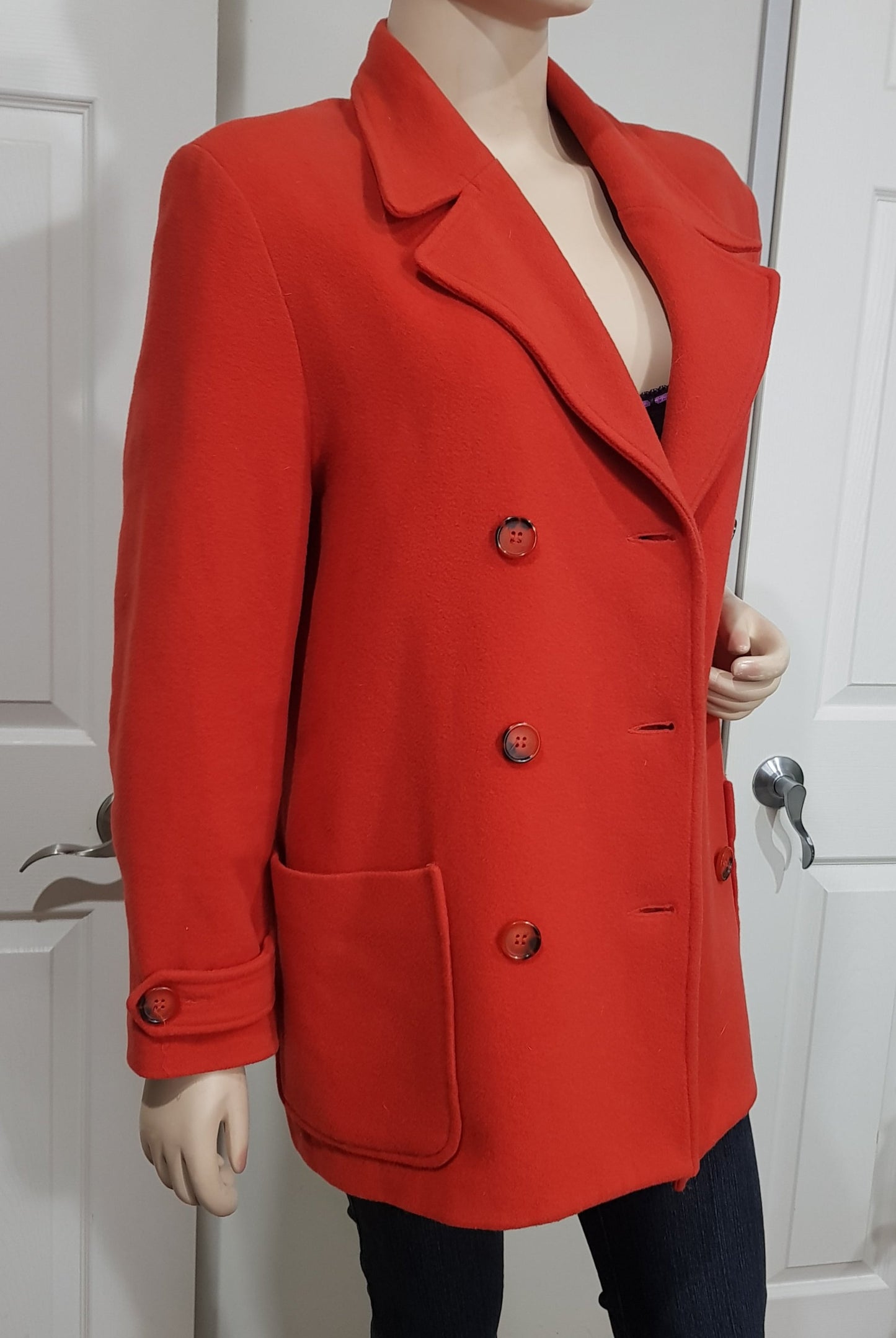 Stunning Coral Coat Size 12. Made in New Zealand