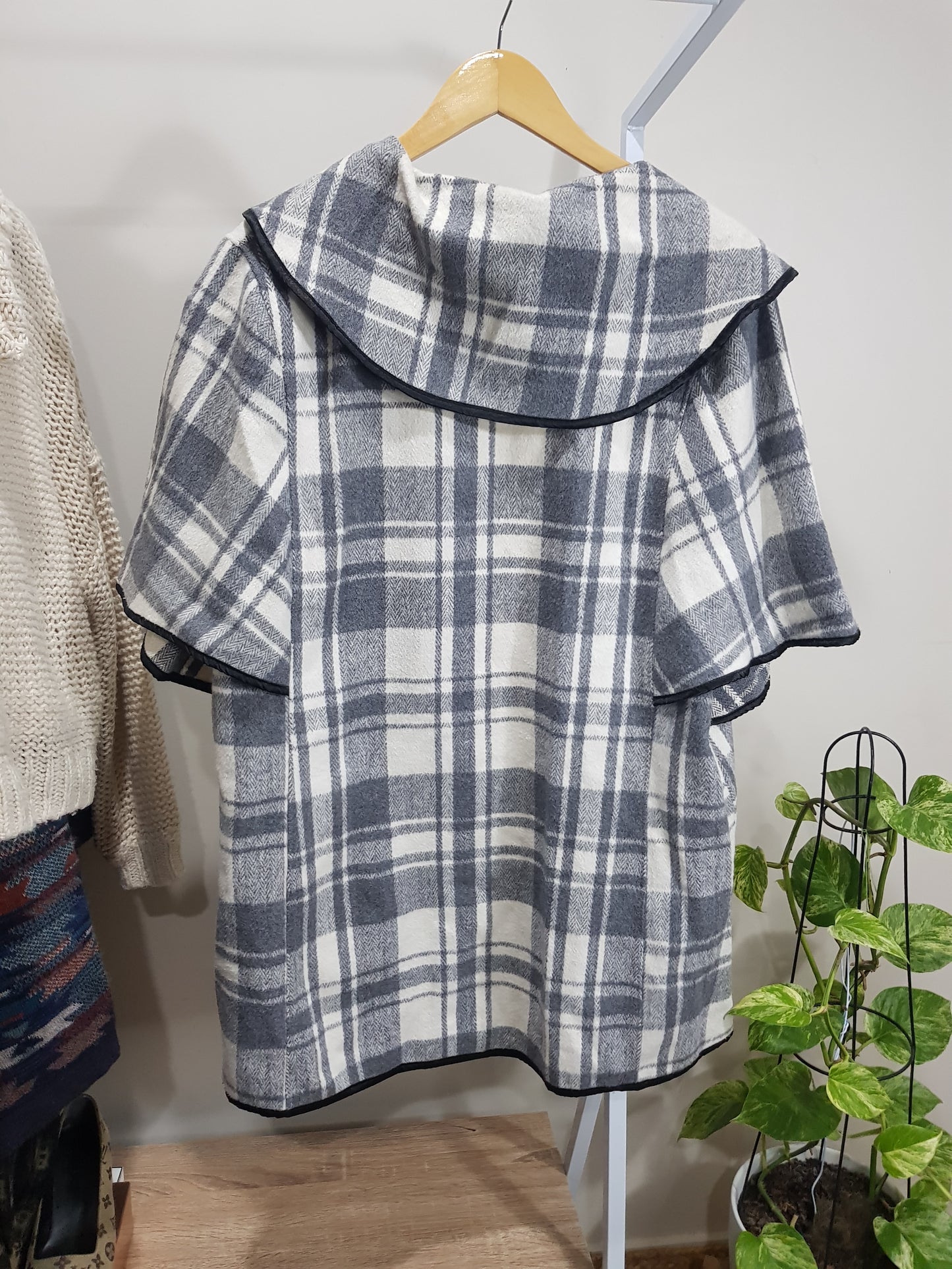 Lovely Plaid Coat - Poncho style