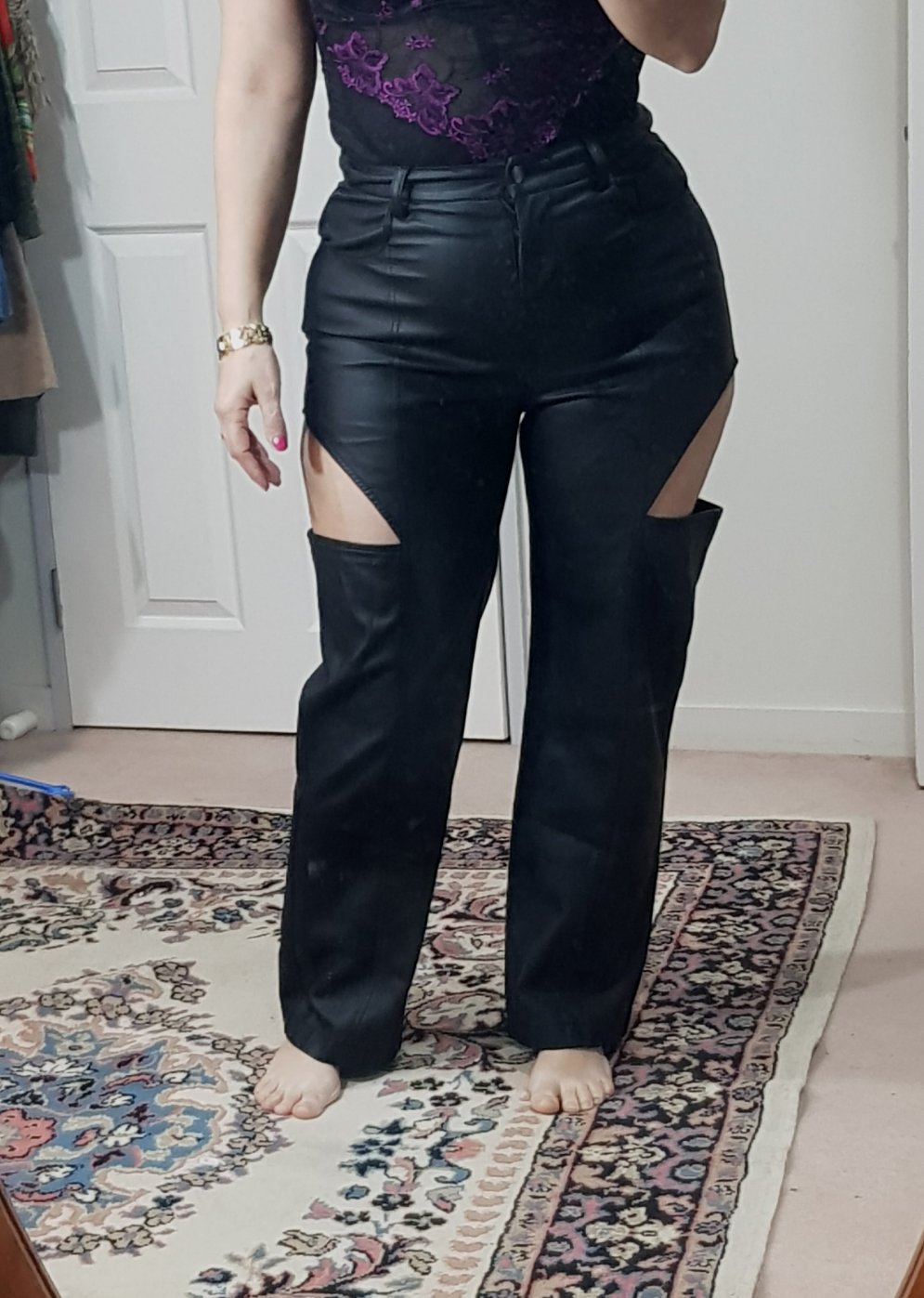 Chic Leather Look: Glassons Pants - Second Hand Store Find