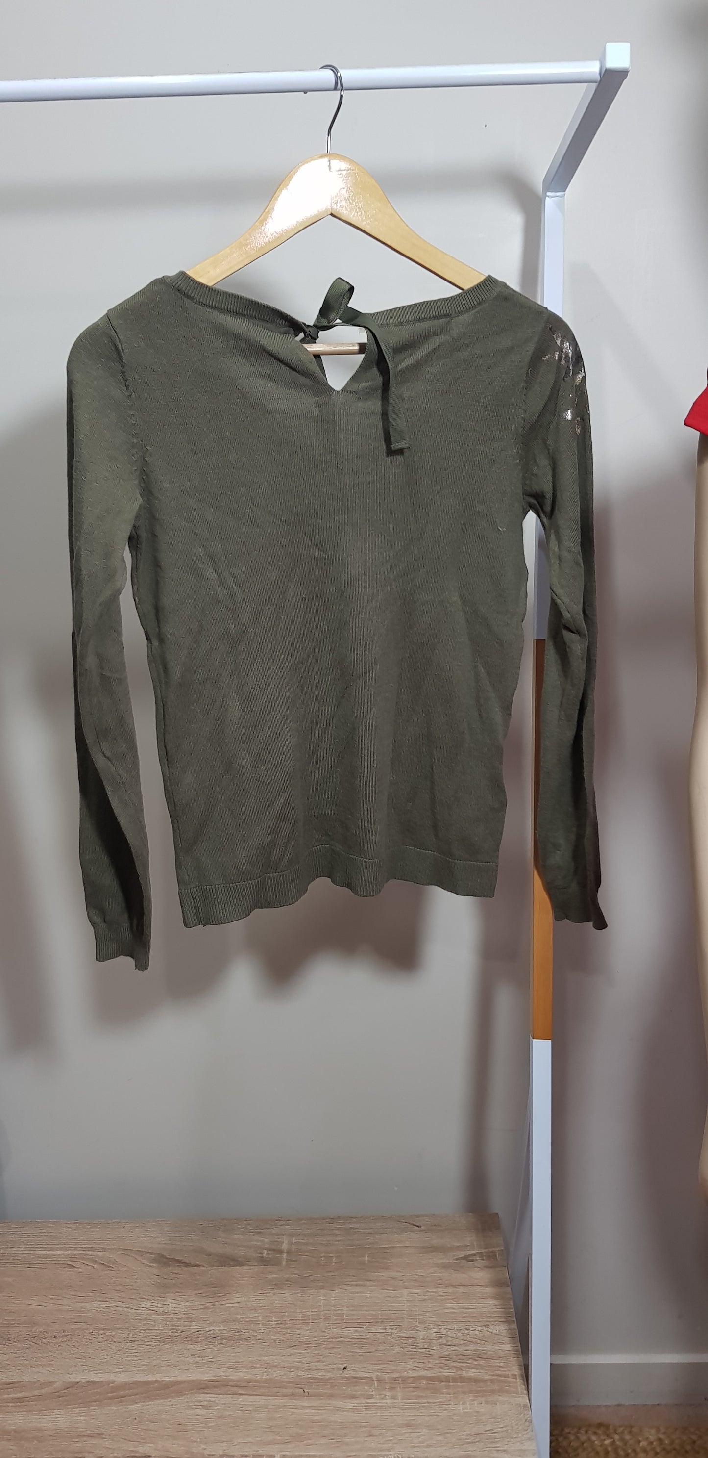 Adorable Green Long Sleeves Top - Sweater - Crewneck - Green used top