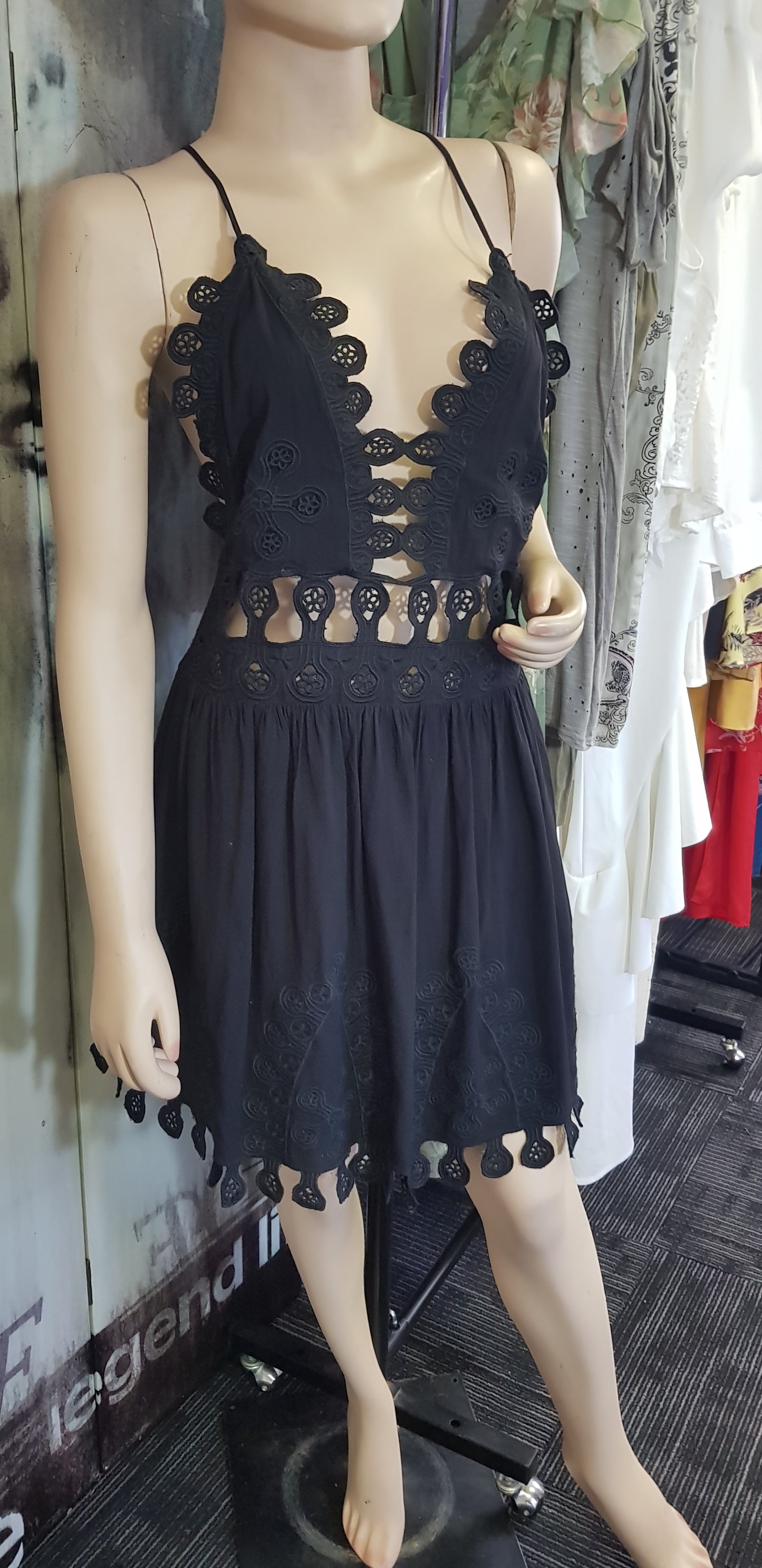 Lovely black lace mini dress