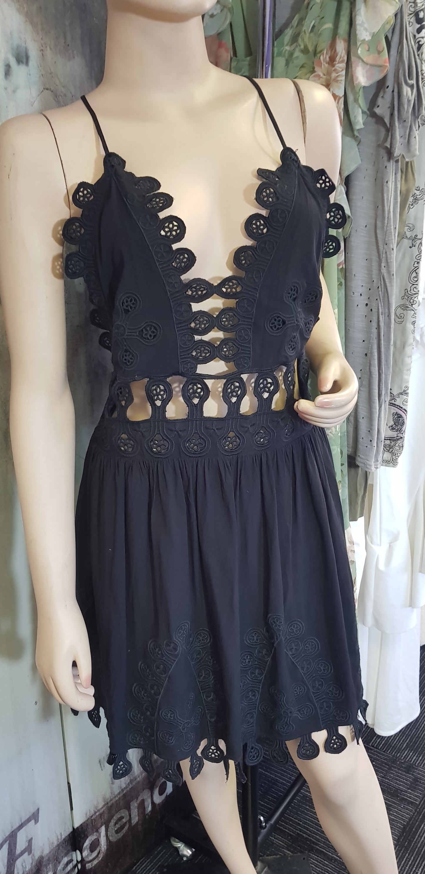 Lovely black lace mini dress