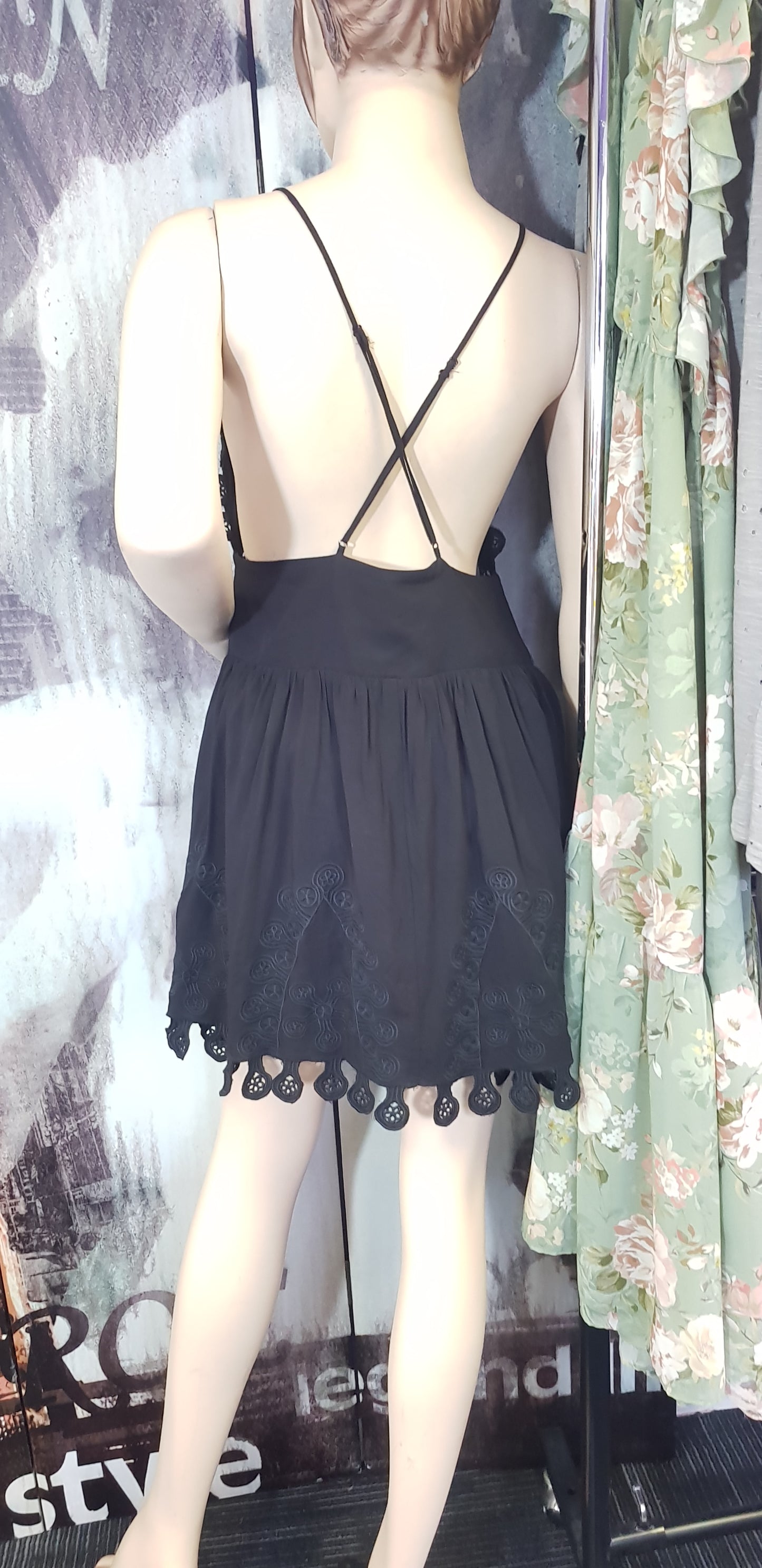 Lovely black lace mini dress