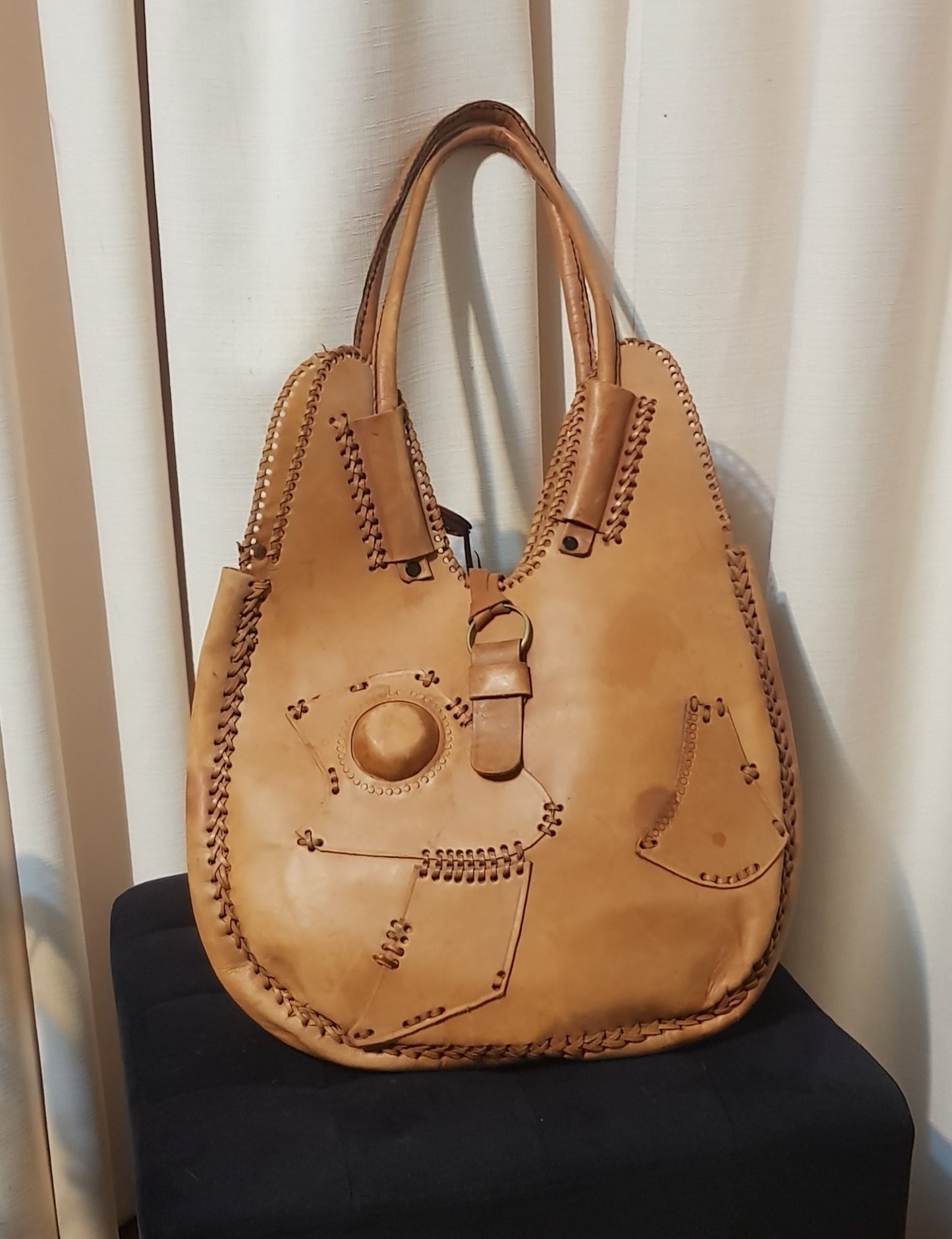 beautiful hand made brown handbag