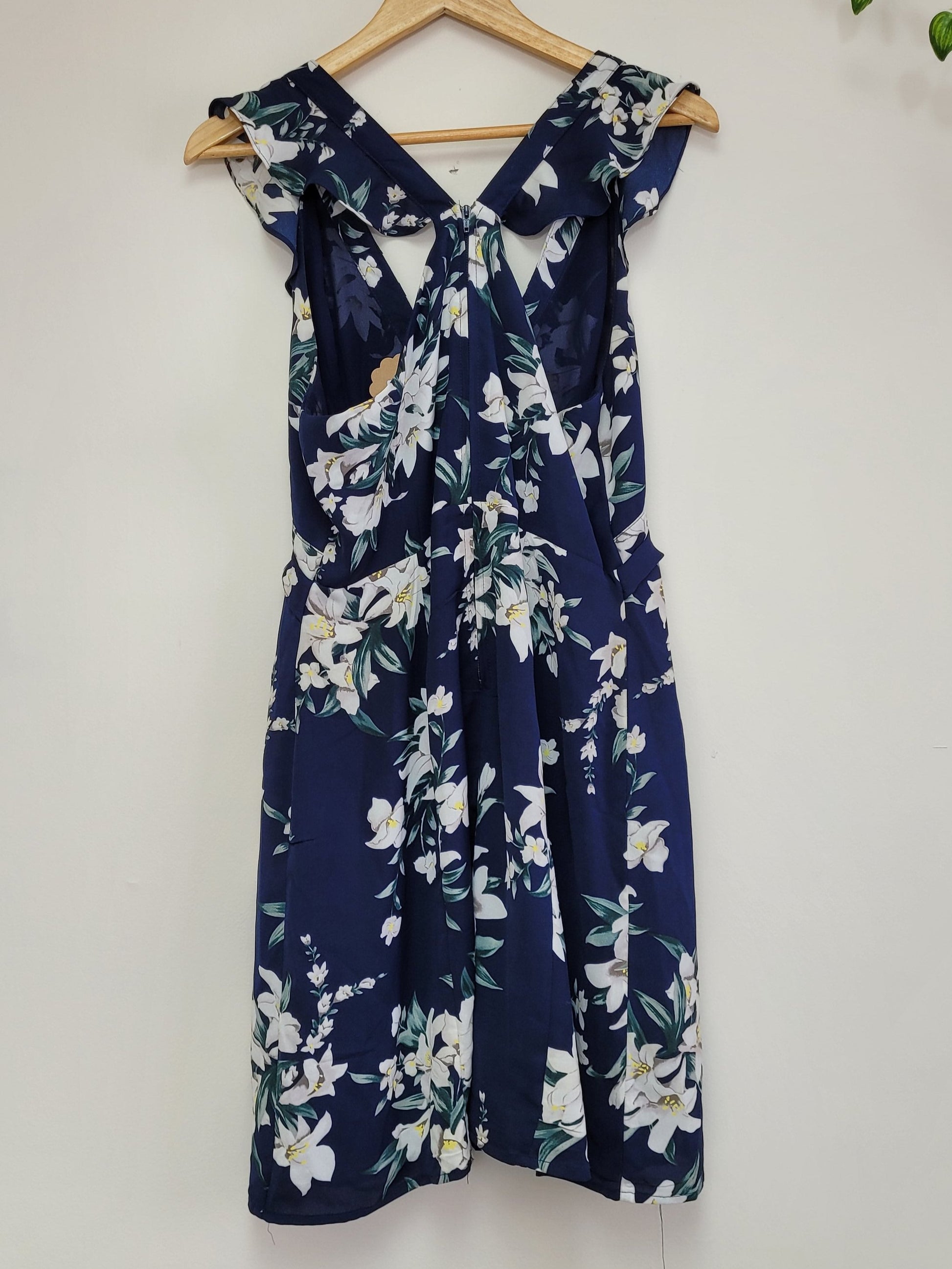 Blue floral dress size 12 for sale