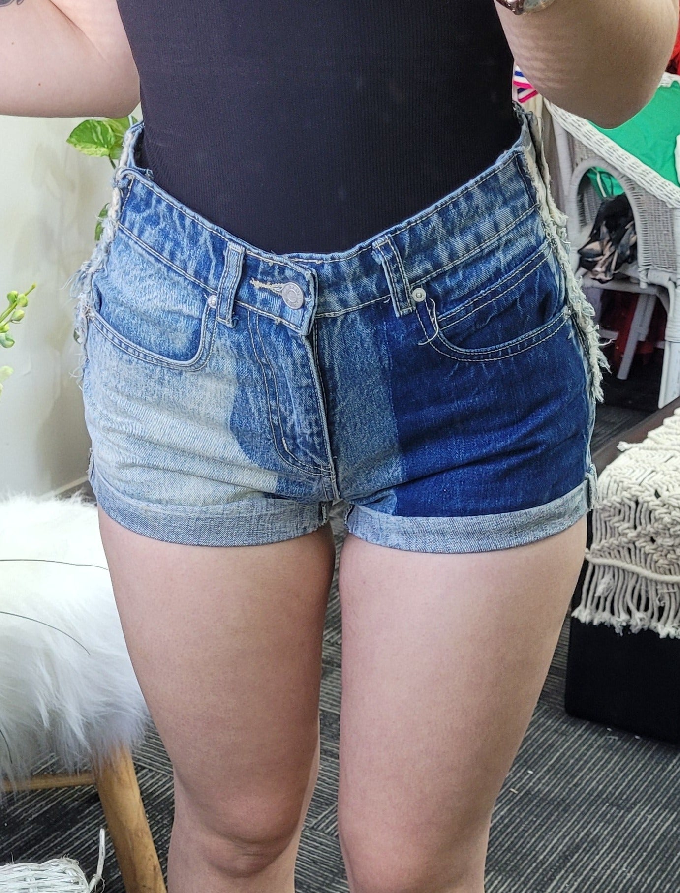 lovely Denim Mid rise Shorts