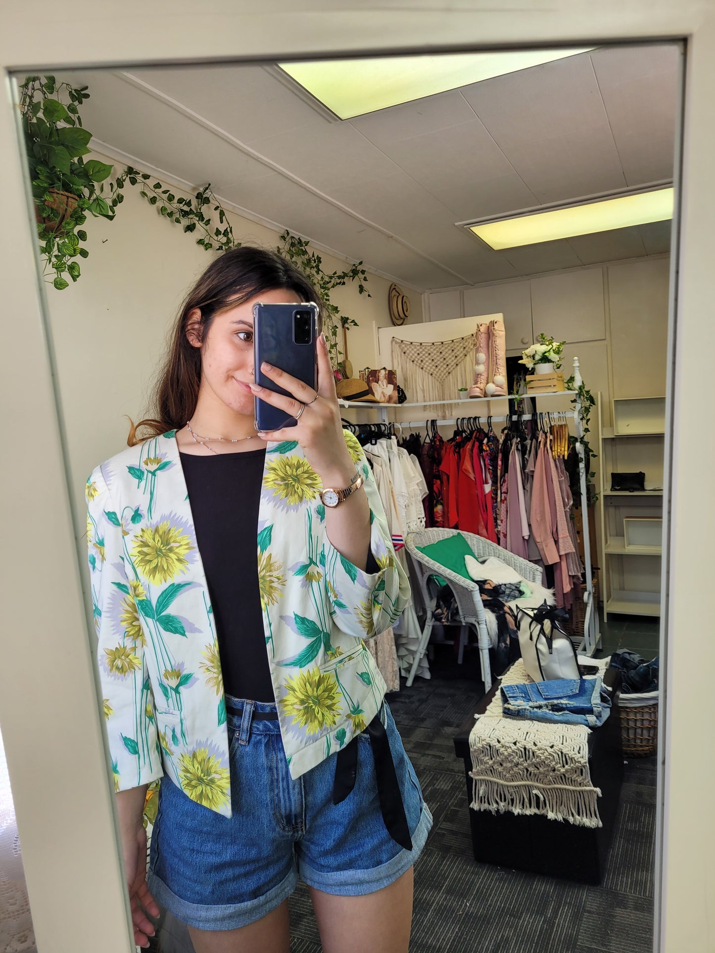 Floral Glasson jacket beige, green and yellow Size 10