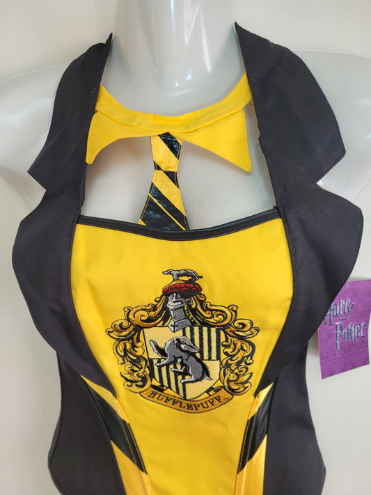 Hufflepuff Detachable Tie Twill Harry Potter Corset - Size S-M, New with Tags