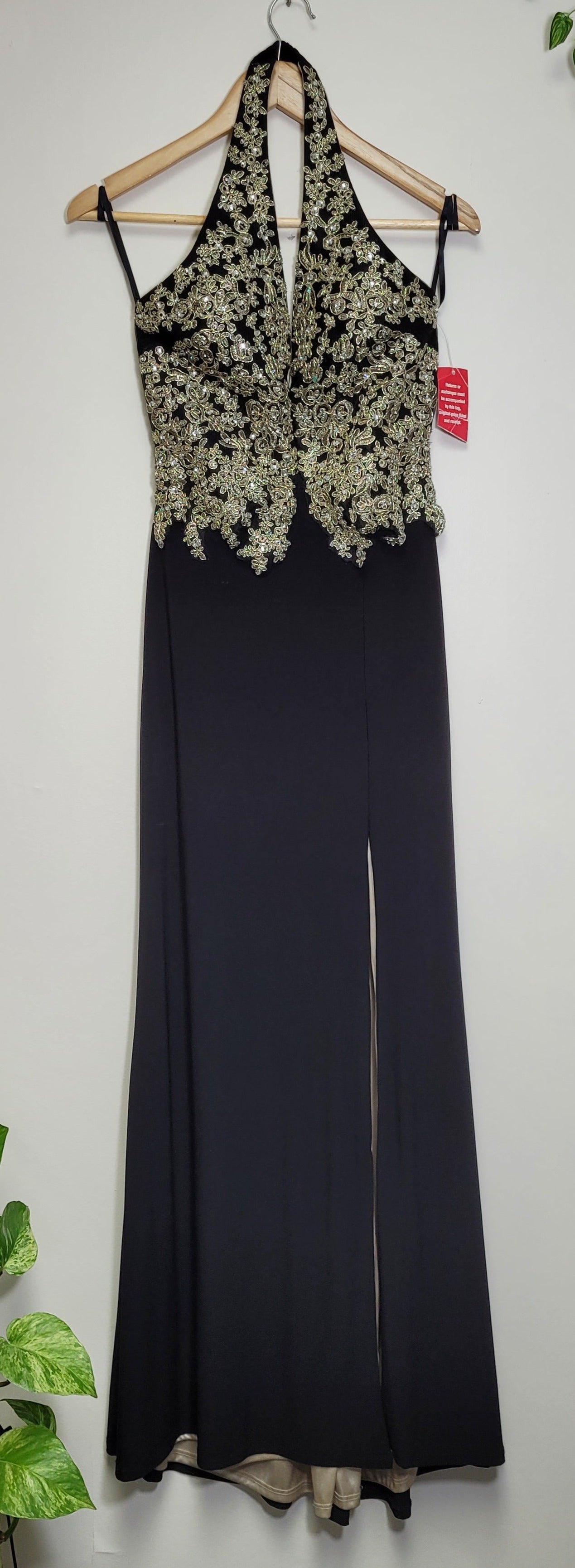 American Black Evening Dress - gold and black Dress