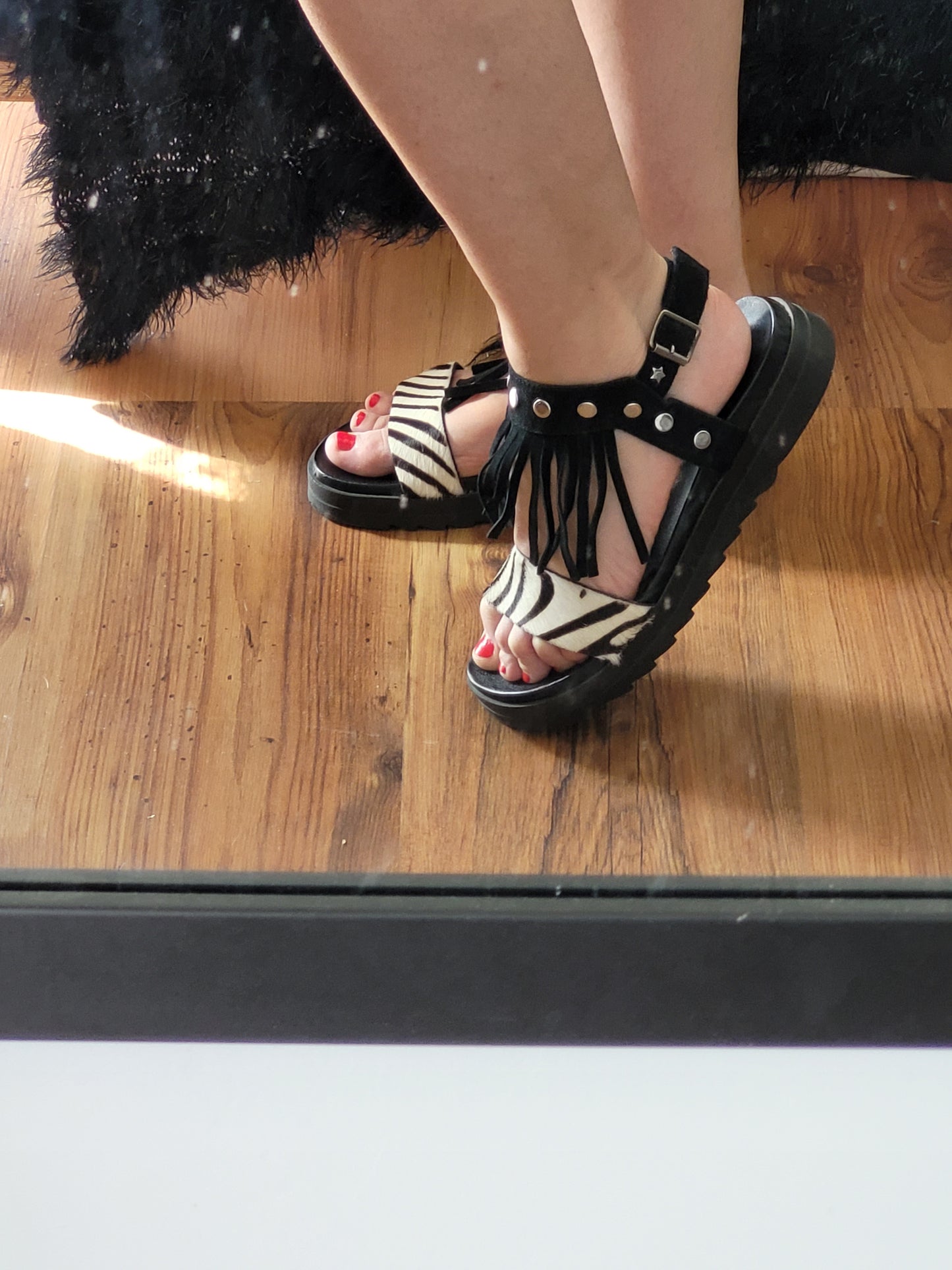 Stylish Replay Zebra Italian Sandals: Second-hand chunky sandals!