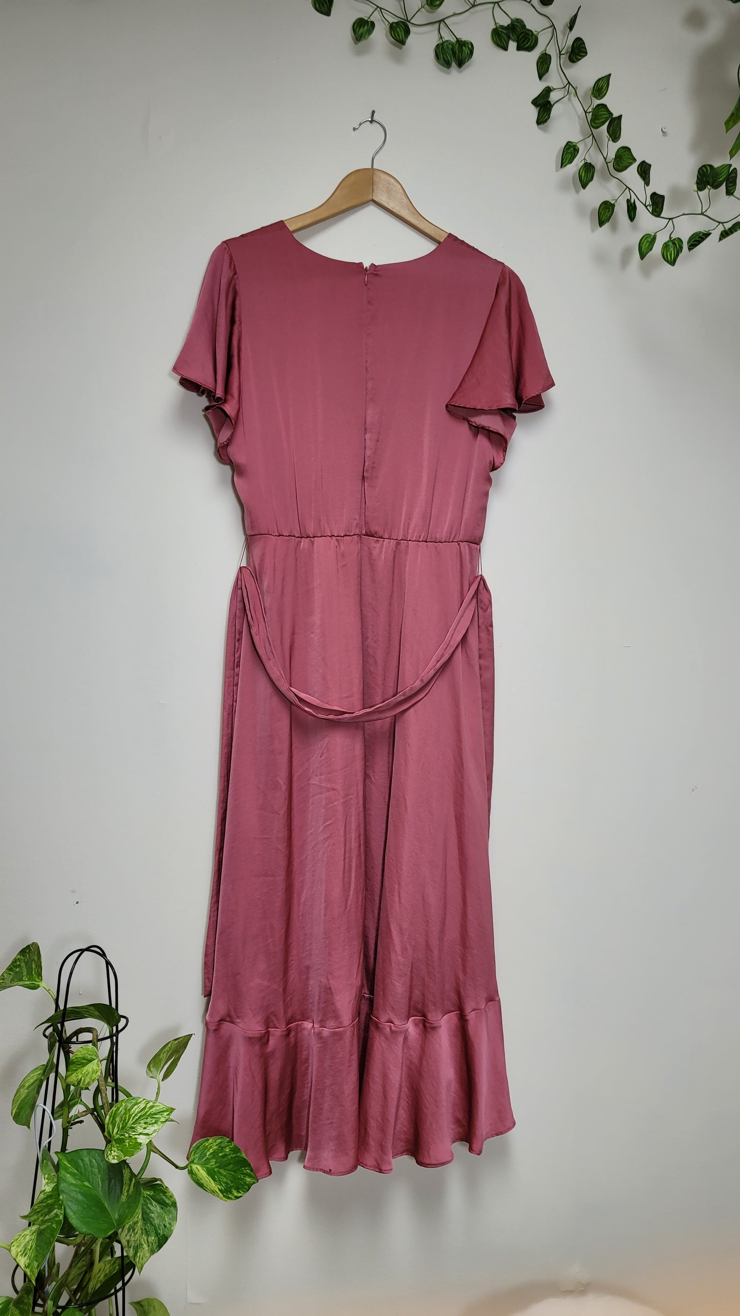 Whistle Rose Ruffle Wrap Dress - Evening Dress Dusty pink color - Whistle pink dress