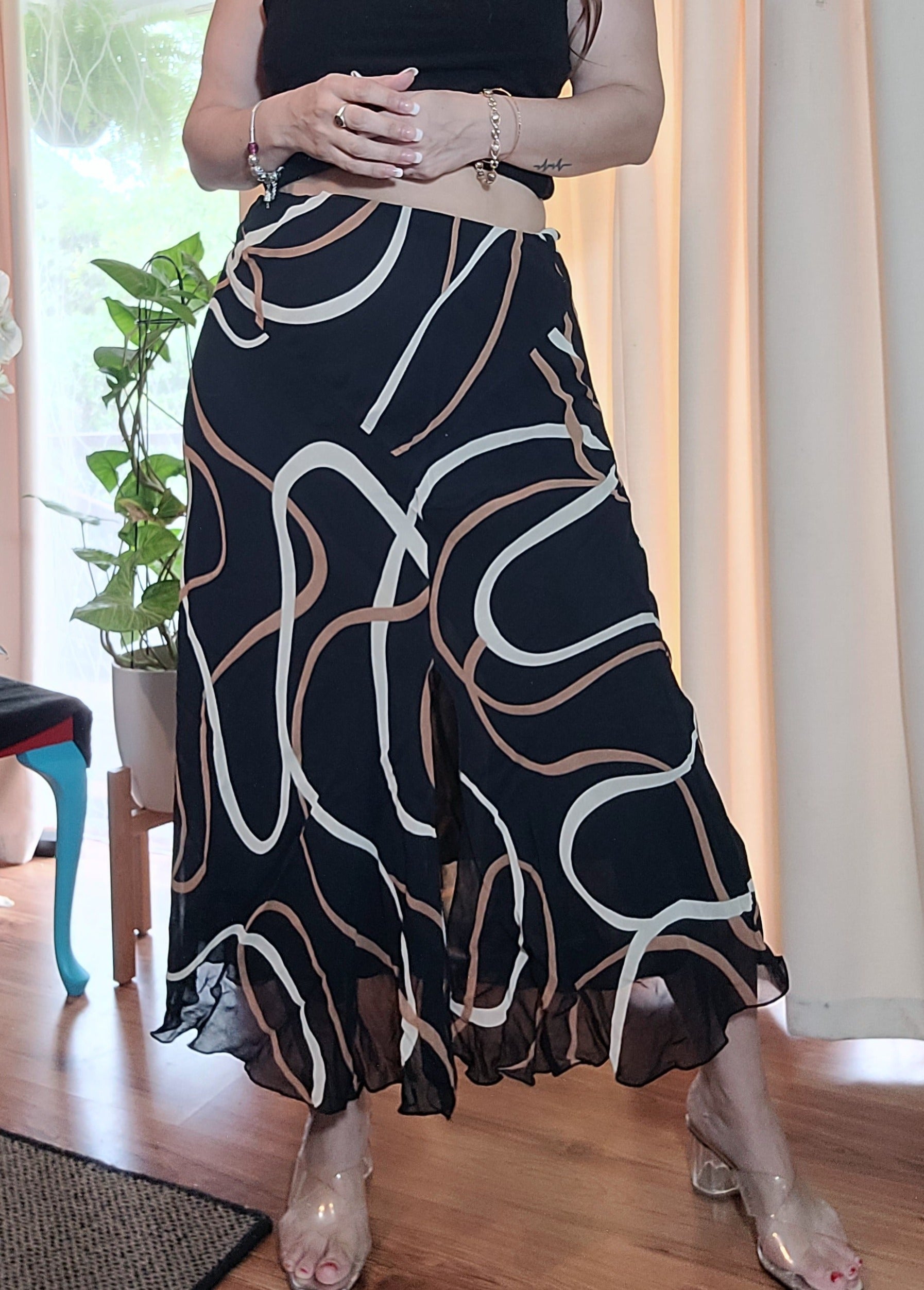 black vintage maxi skirt 