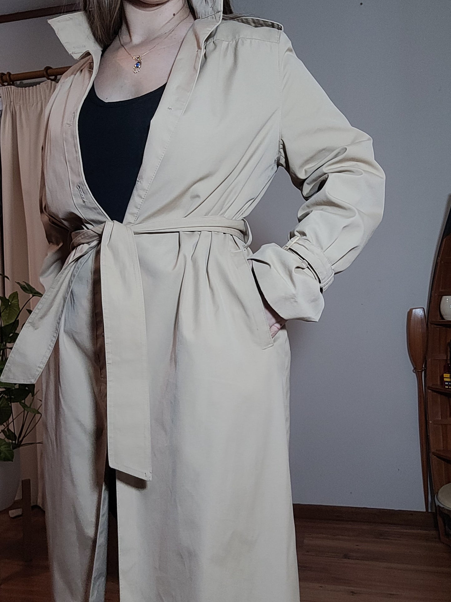 Long Camel Trench Coat for sale - Preloved Trench