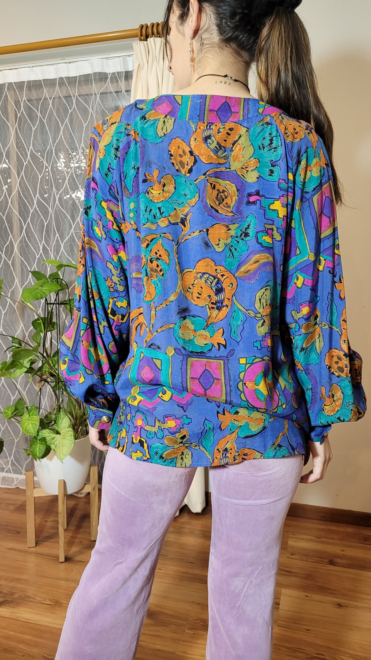 Timeless Glamour: Bernard Perris Vintage Multicolored Blouse - Size 40