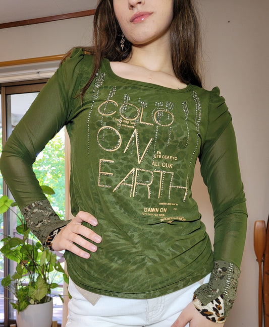 vintage green women's shirt