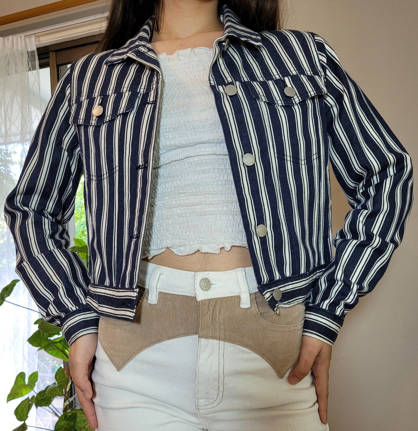 Rolla's Jacket Size S. Denim Striped Jacket