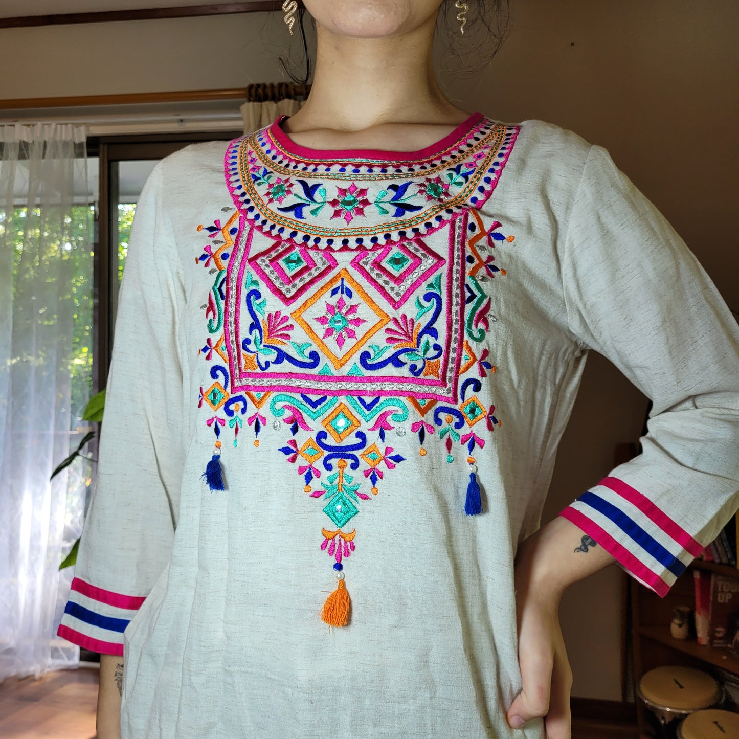 Lovely bohemian embroidery top