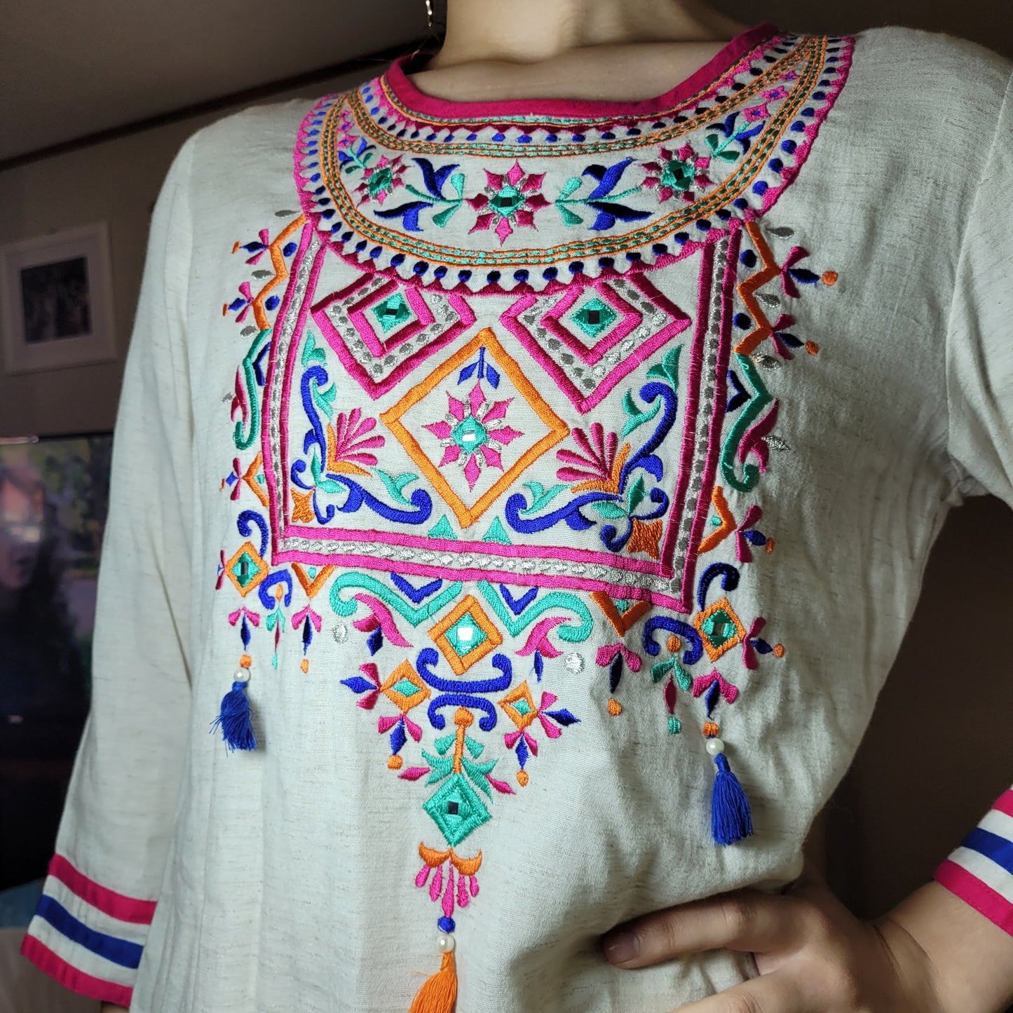 Lovely bohemian embroidery top