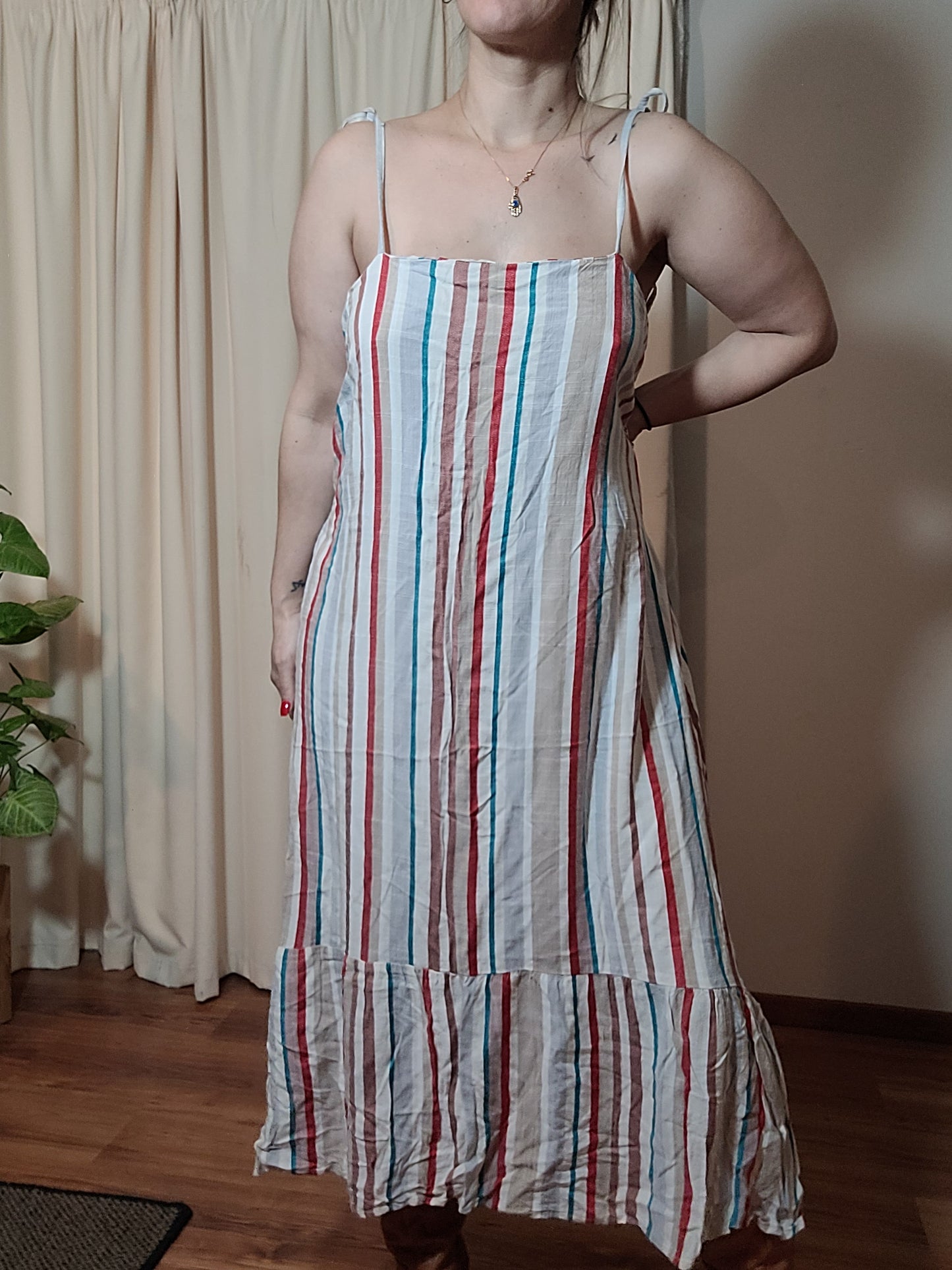 Striped Midi Dress - second hand dress.