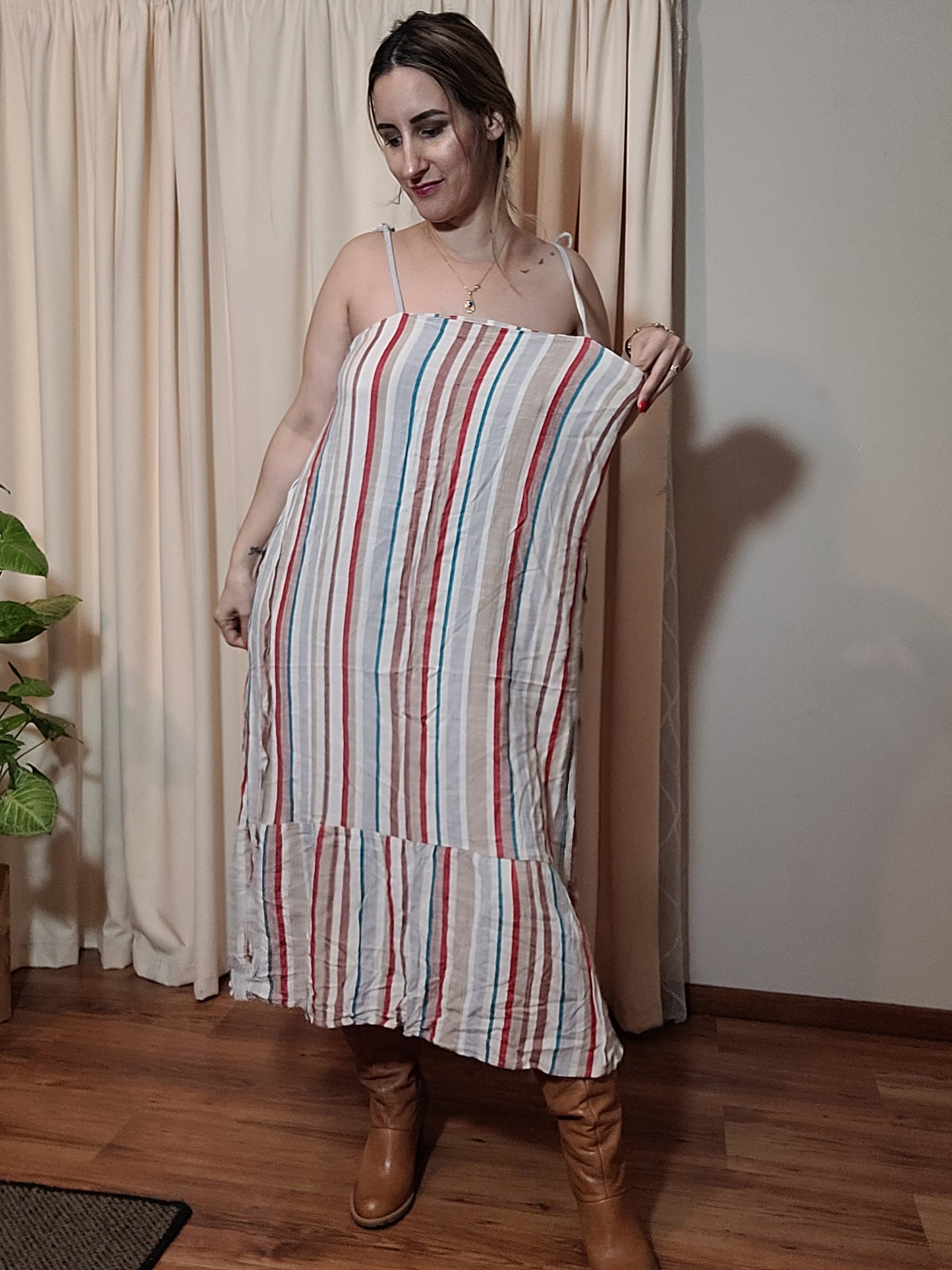 Striped Midi Dress - second hand dress.