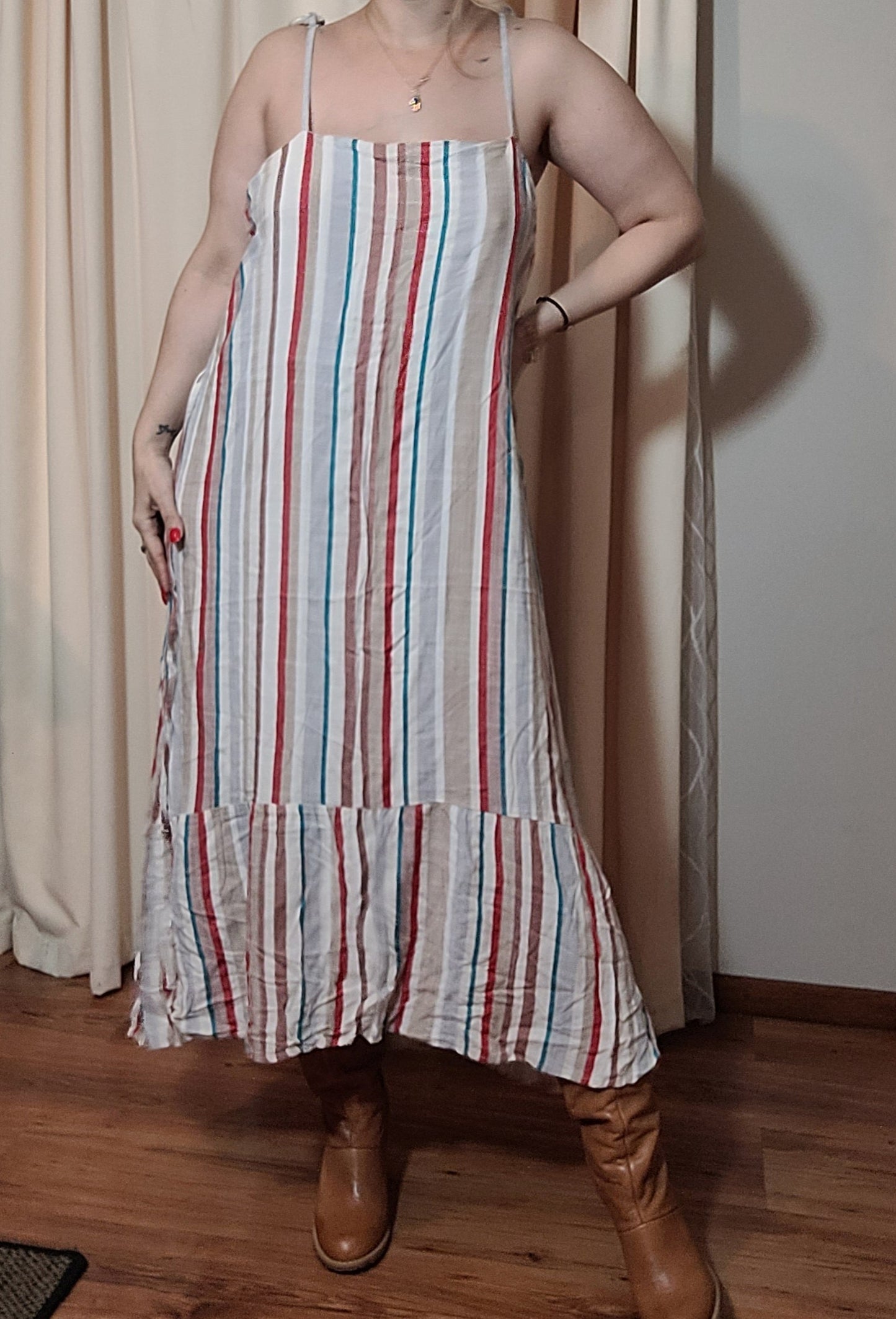 Striped Midi Dress - second hand dress.