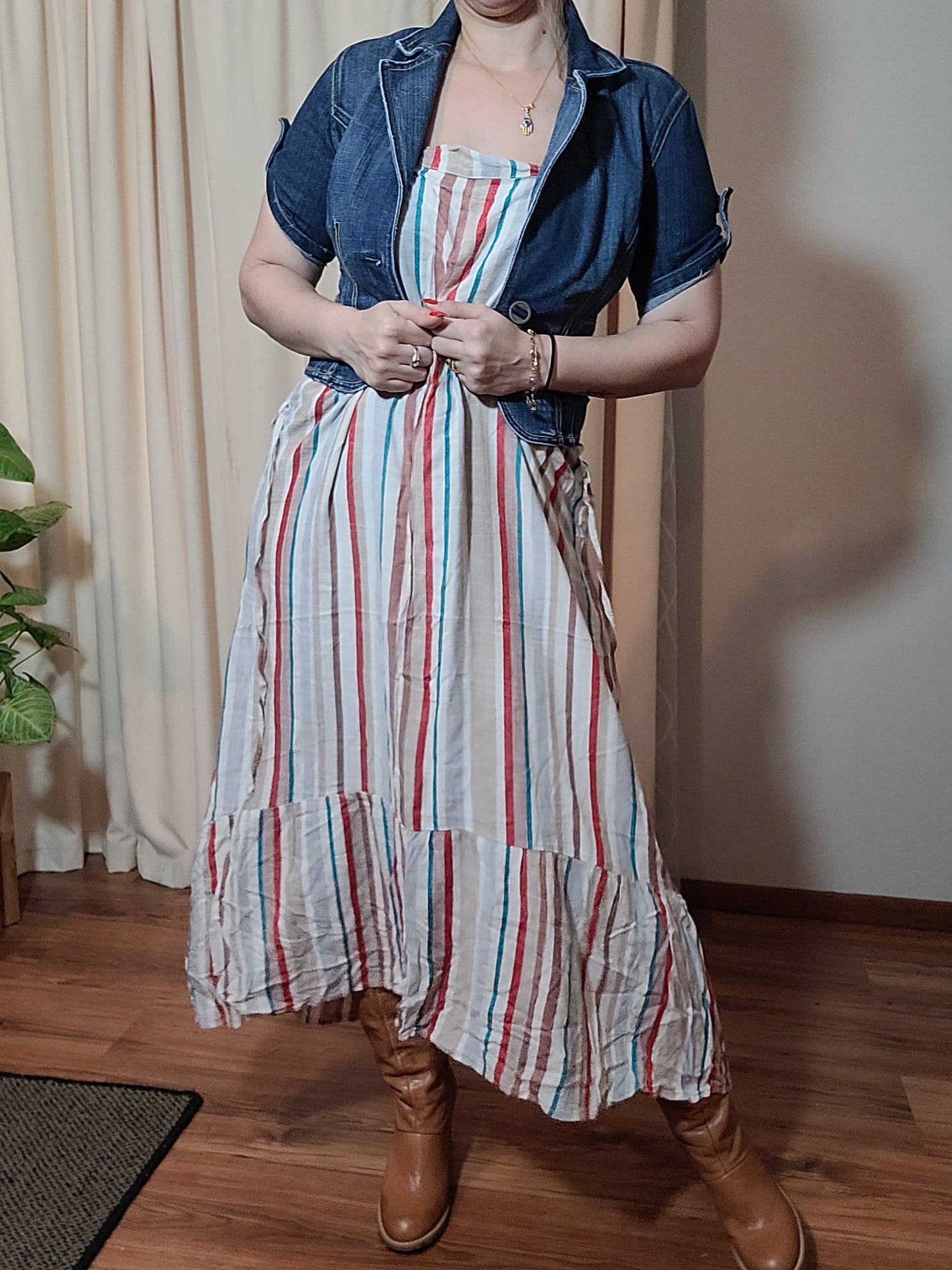 Striped Midi Dress - second hand dress.