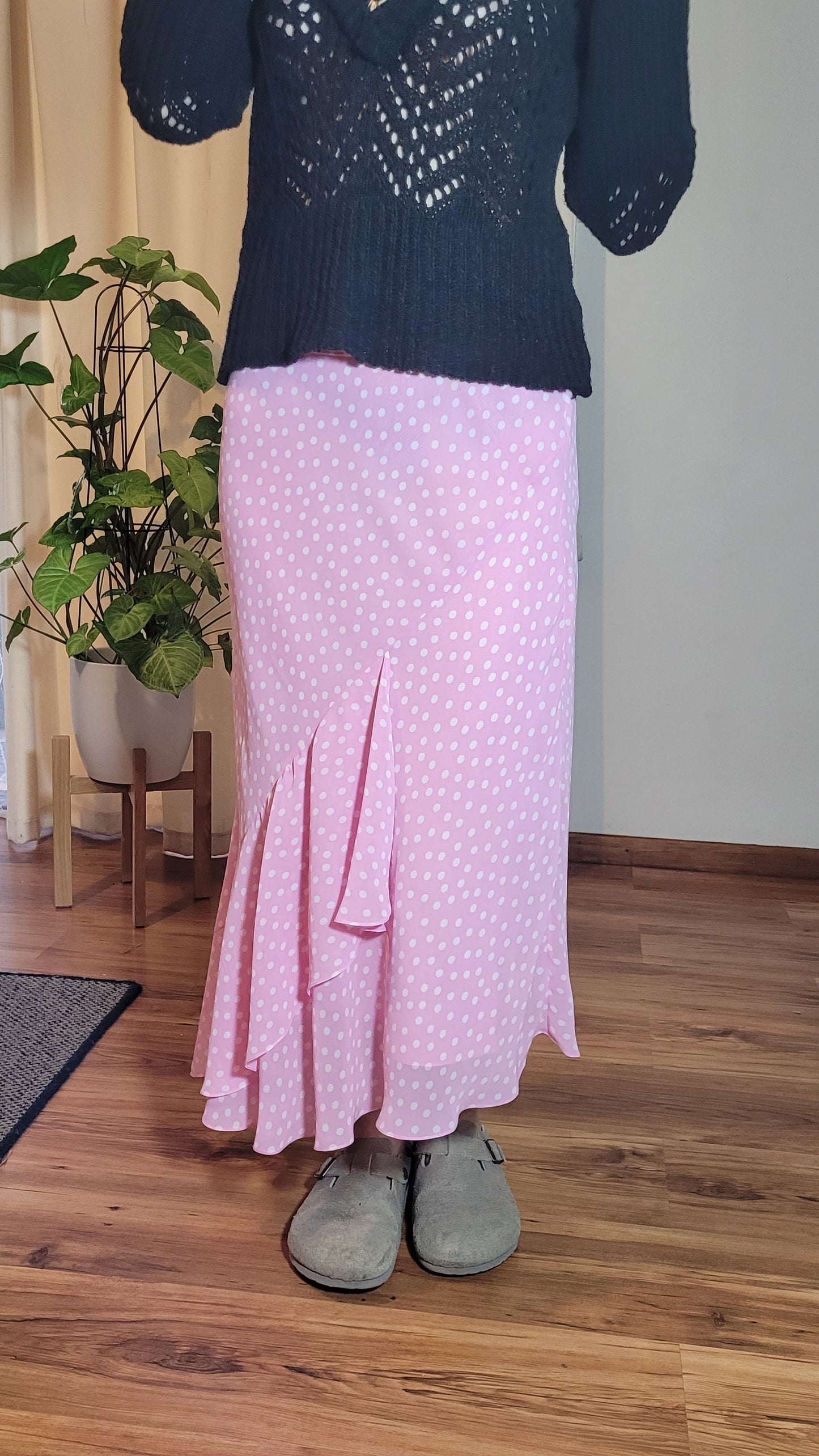 Pink polka skirt