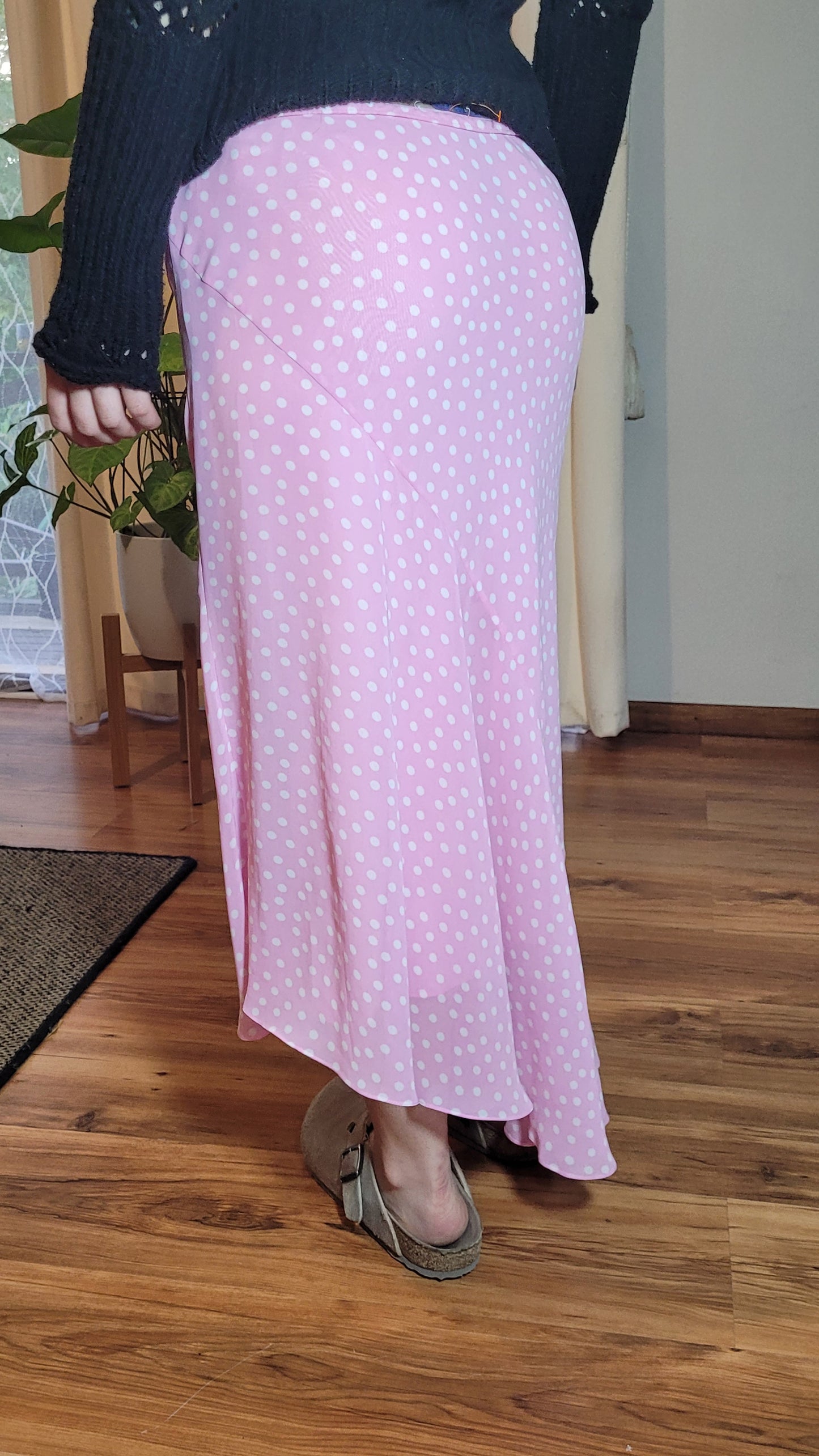 Pink polka skirt