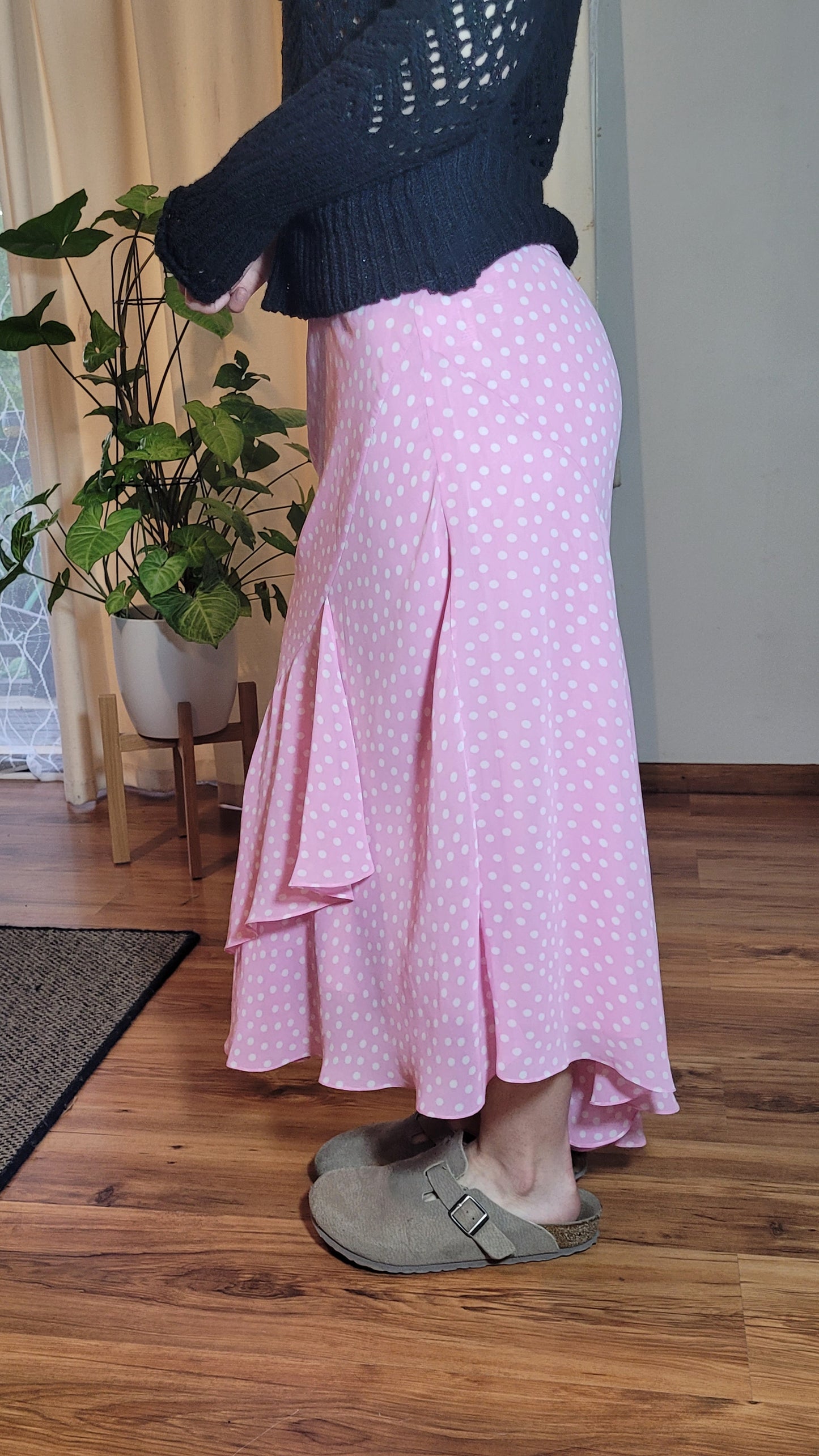 Pink polka skirt