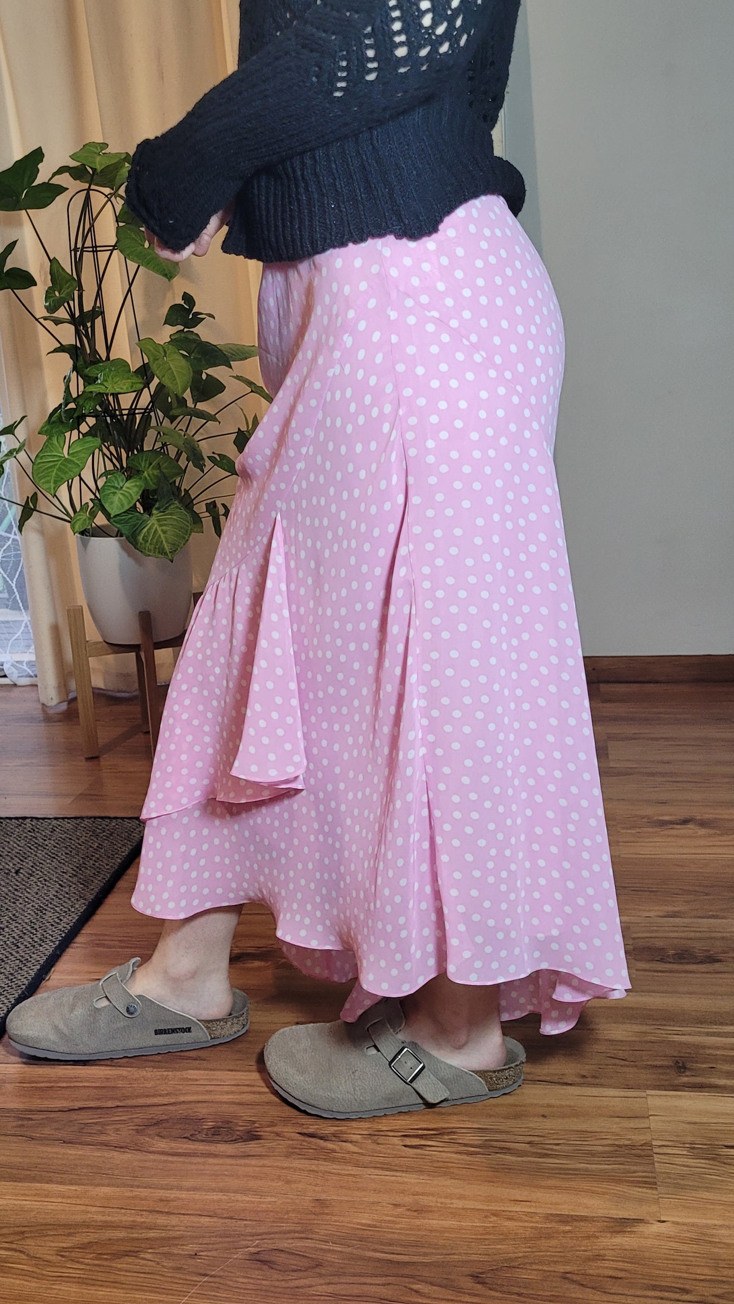 Pink polka skirt