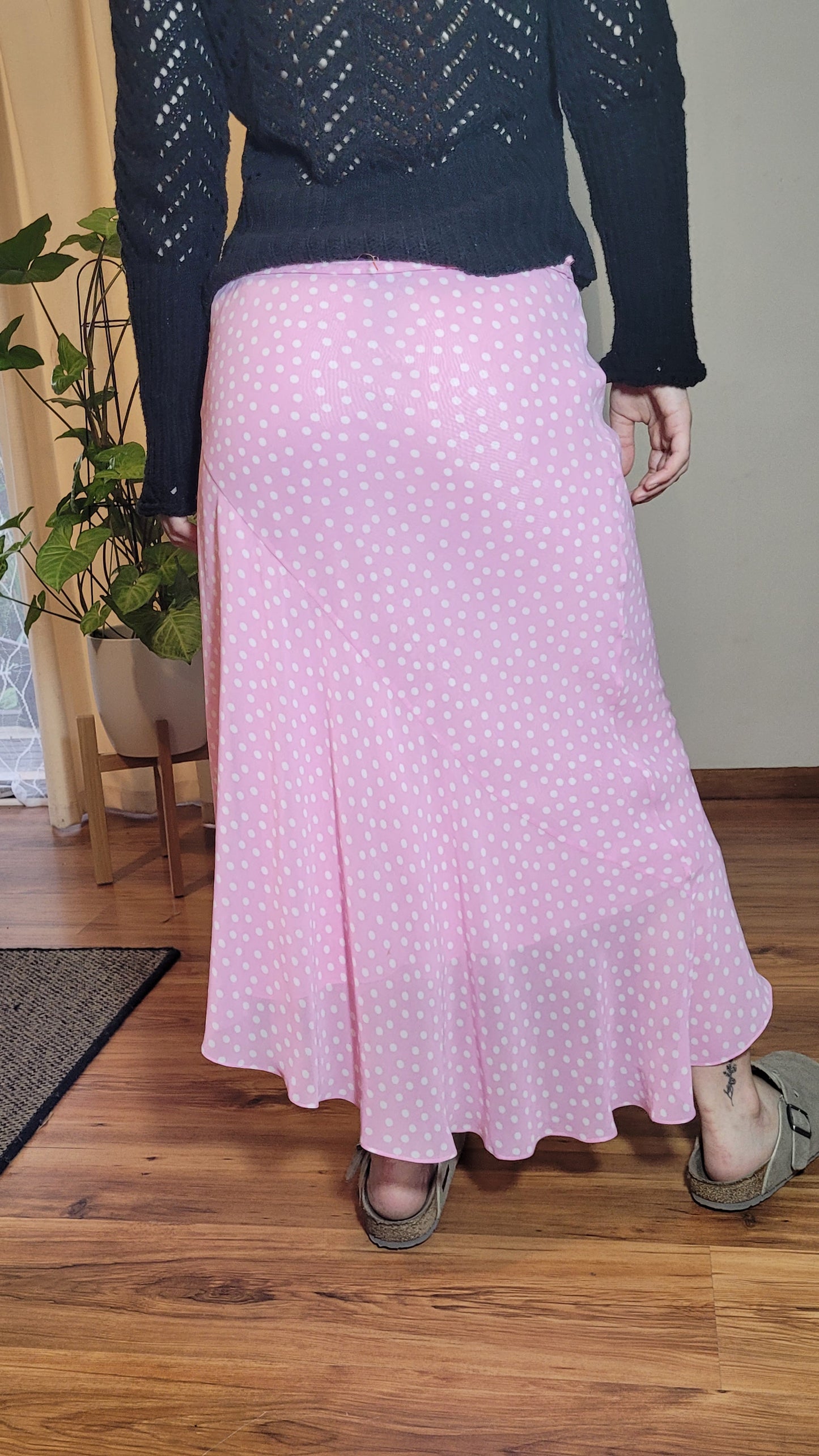 Pink polka skirt