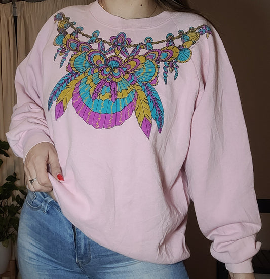 vintage pink crewneck fruit of the loom brand for sale size XXL