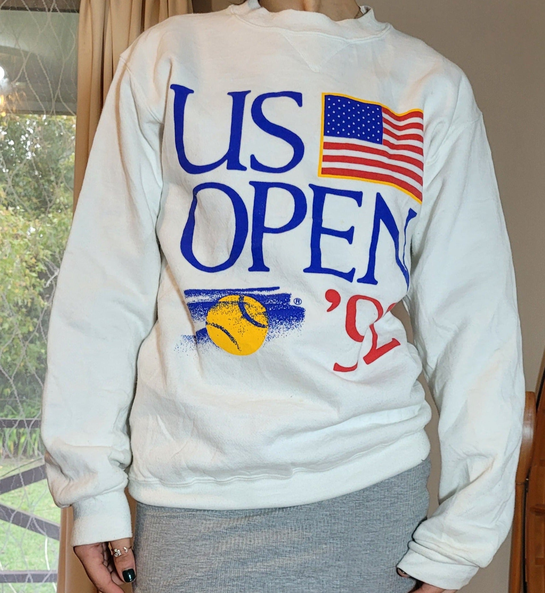 Vintage Classic 1992 U.S. Open Tennis Crewneck Second Hand Store Fi paothriftnz