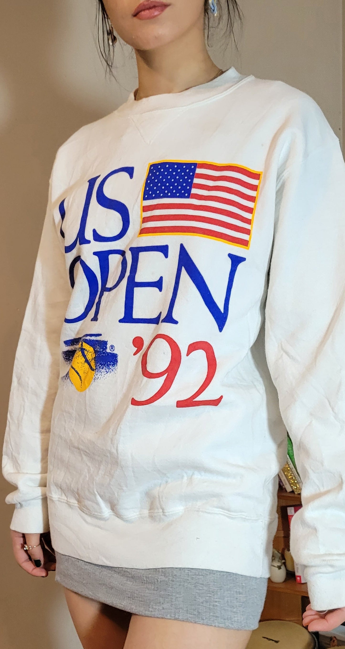 Vintage Classic: 1992 U.S. Open Tennis Crewneck - Second Hand Store Find