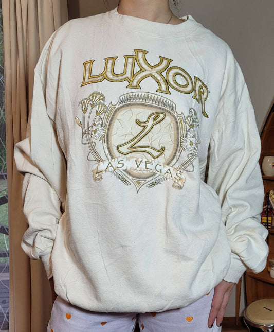 vintage luxor crewneck top second hand beige usa sweater