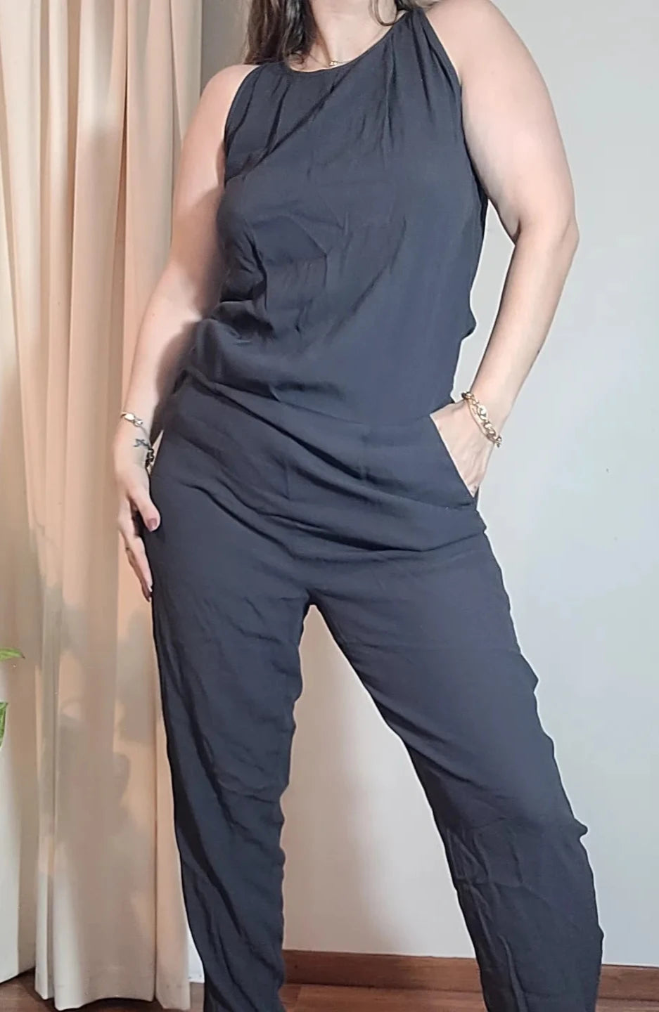 NWT jumpsuit in grey color with lace details at back on sale in auckland 