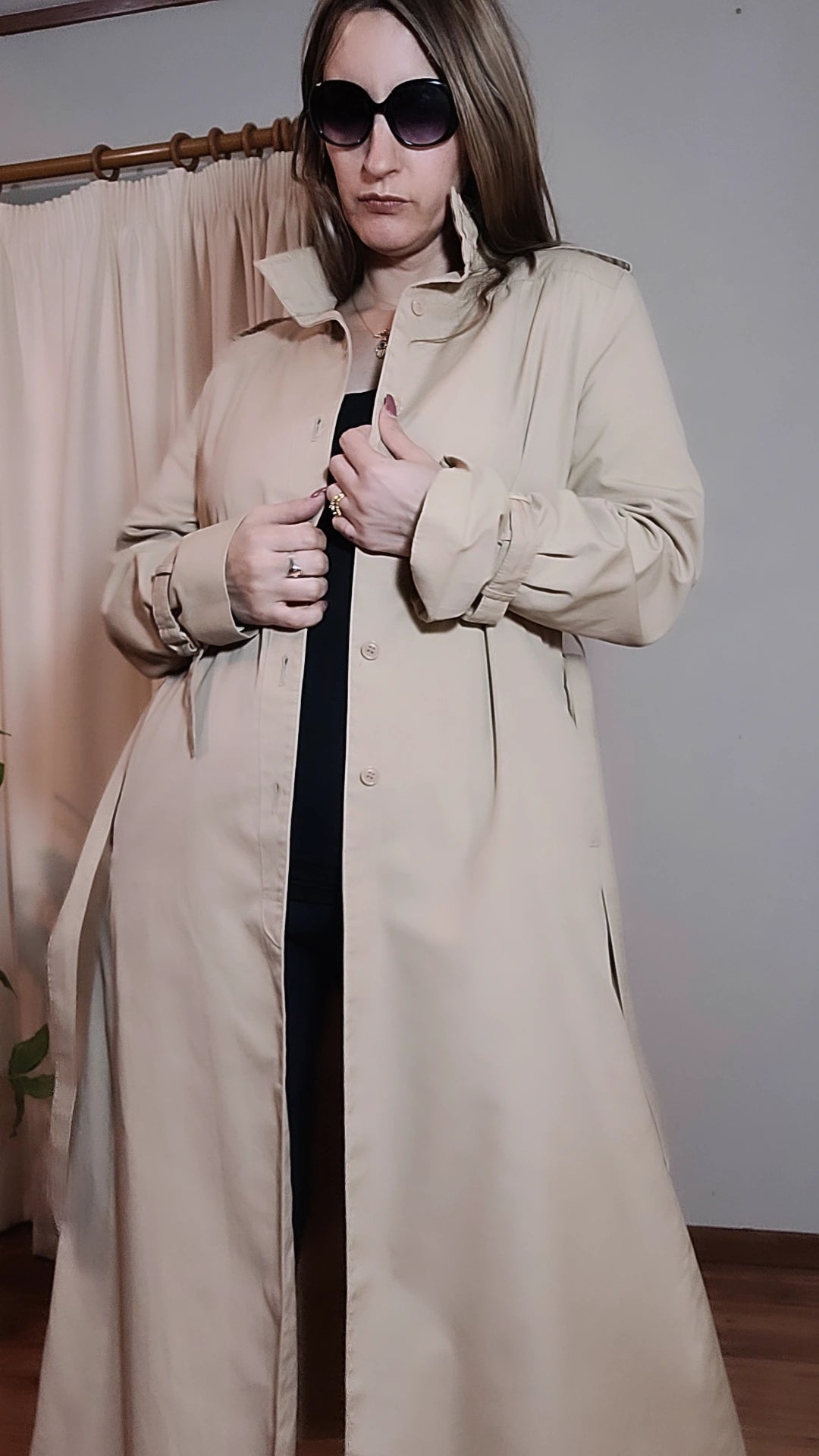 Long Camel Trench Coat for sale - Preloved Trench