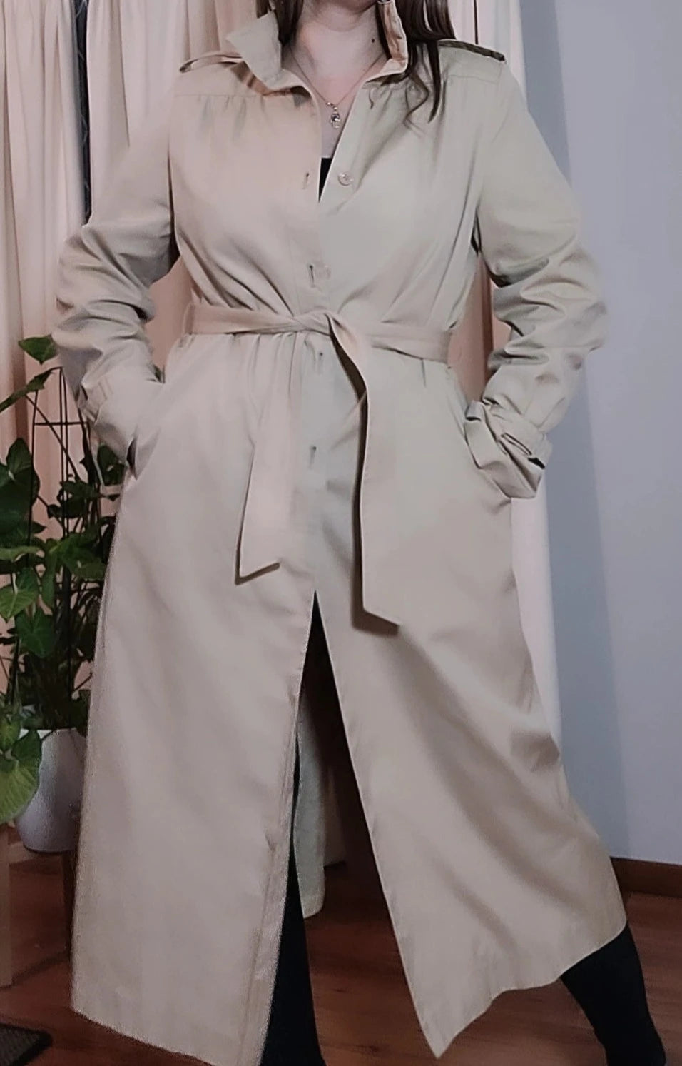 Long Camel Trench Coat for sale - Preloved Trench