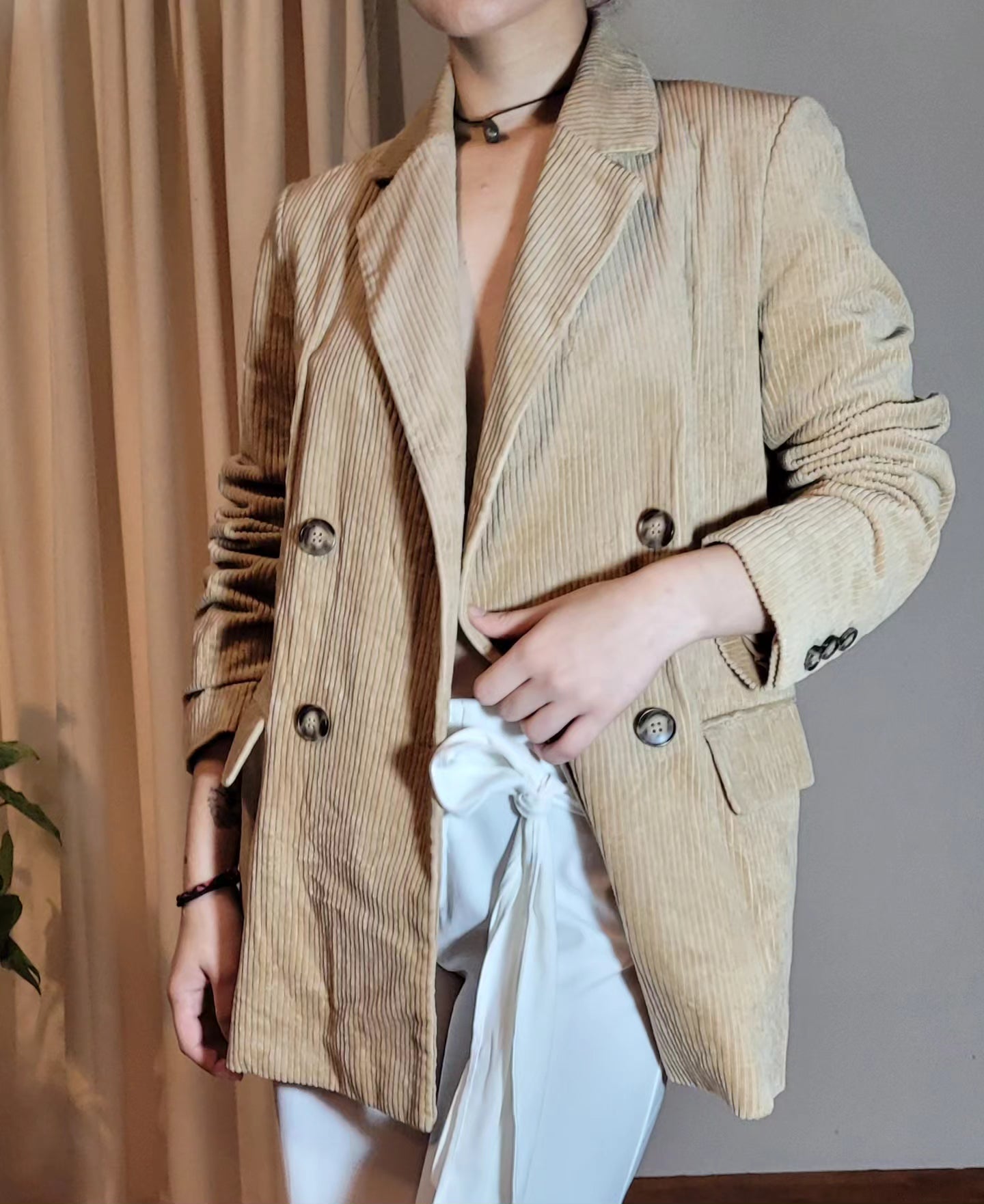 Stunning preloved H&M Corduroy Blazer Tan Jacket