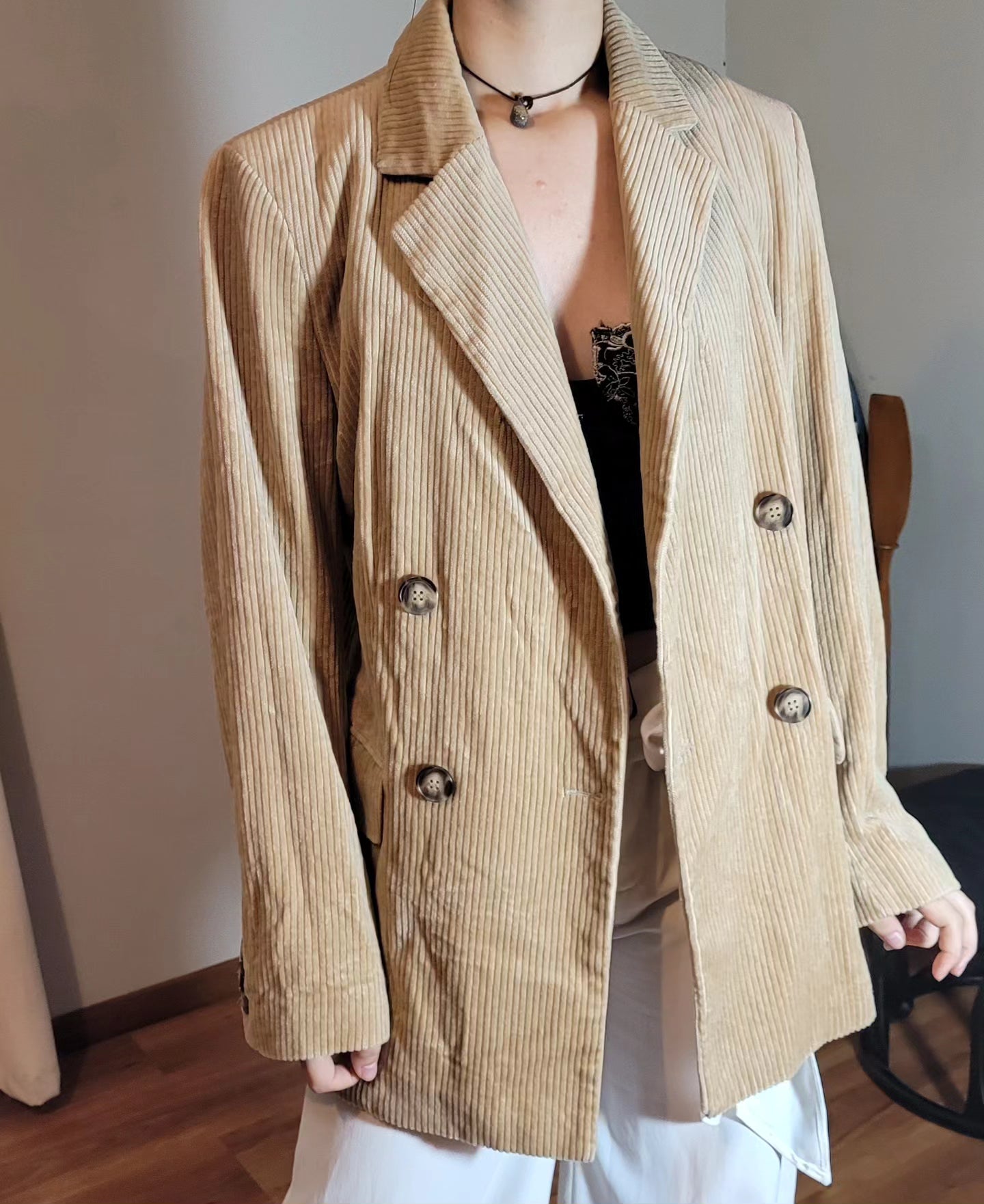 Stunning preloved H&M Corduroy Blazer Tan Jacket