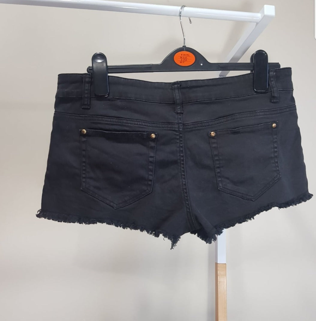 y2k low waist black denim mini short